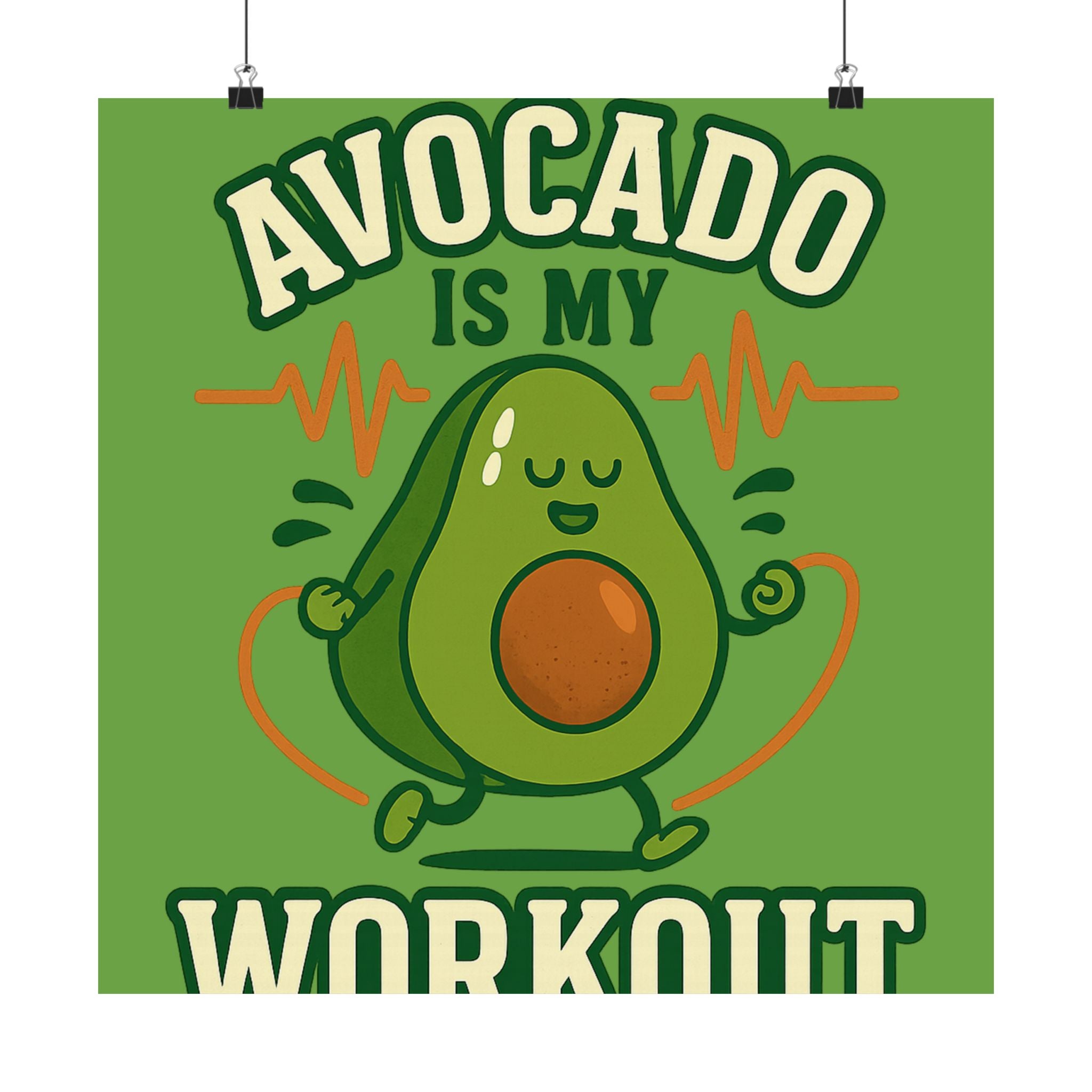 Avocado Workout Matte Vertical Poster, Funny Wall Art, Fitness Decor, Avocado Lover Gift, Gym Motivation, Quirky Home Decor