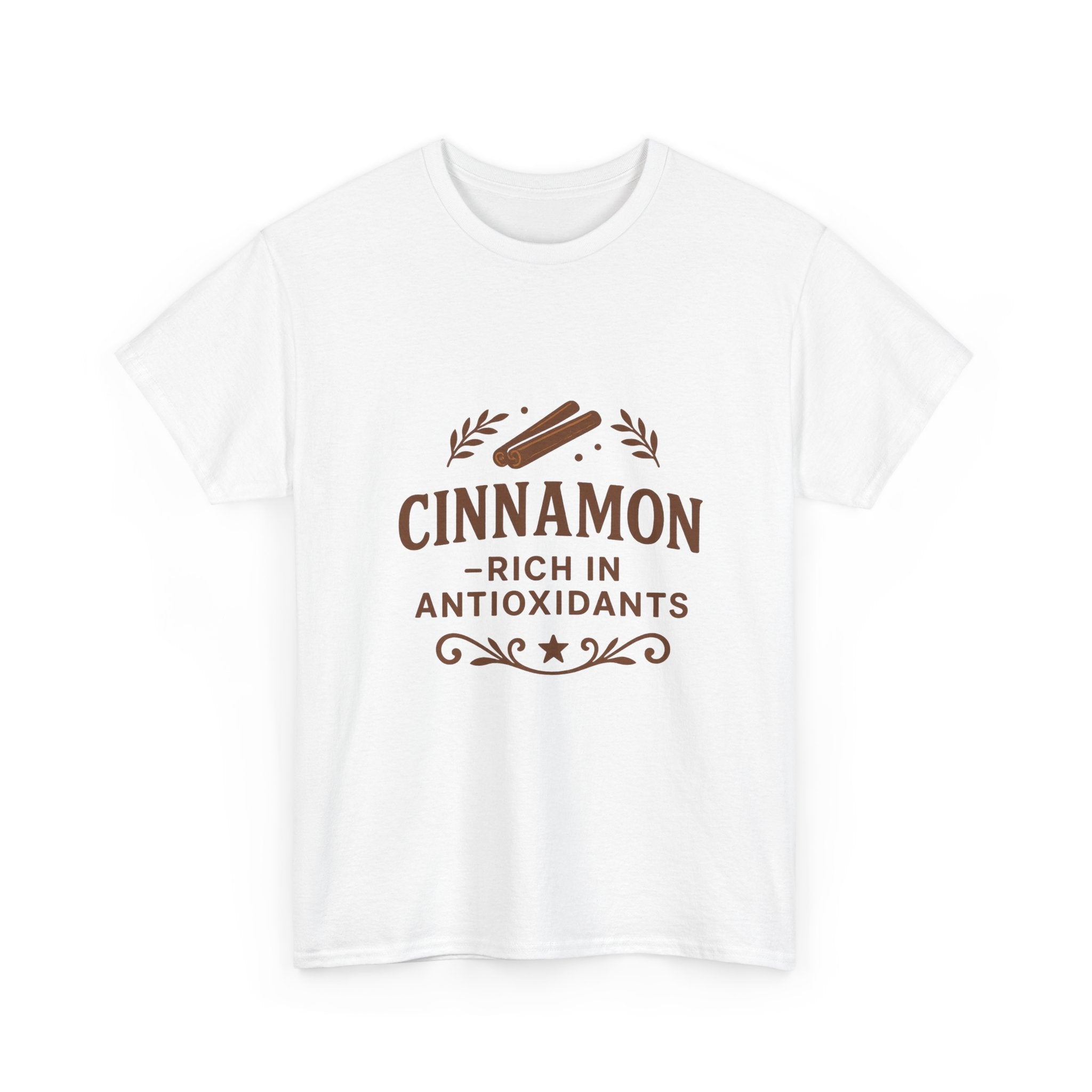 Cinnamon Antioxidant Unisex Heavy Cotton Tee, Relaxed Fit Tee, Gift for Health Enthusiasts, Casual Statement Shirt, Funny Foodie Apparel