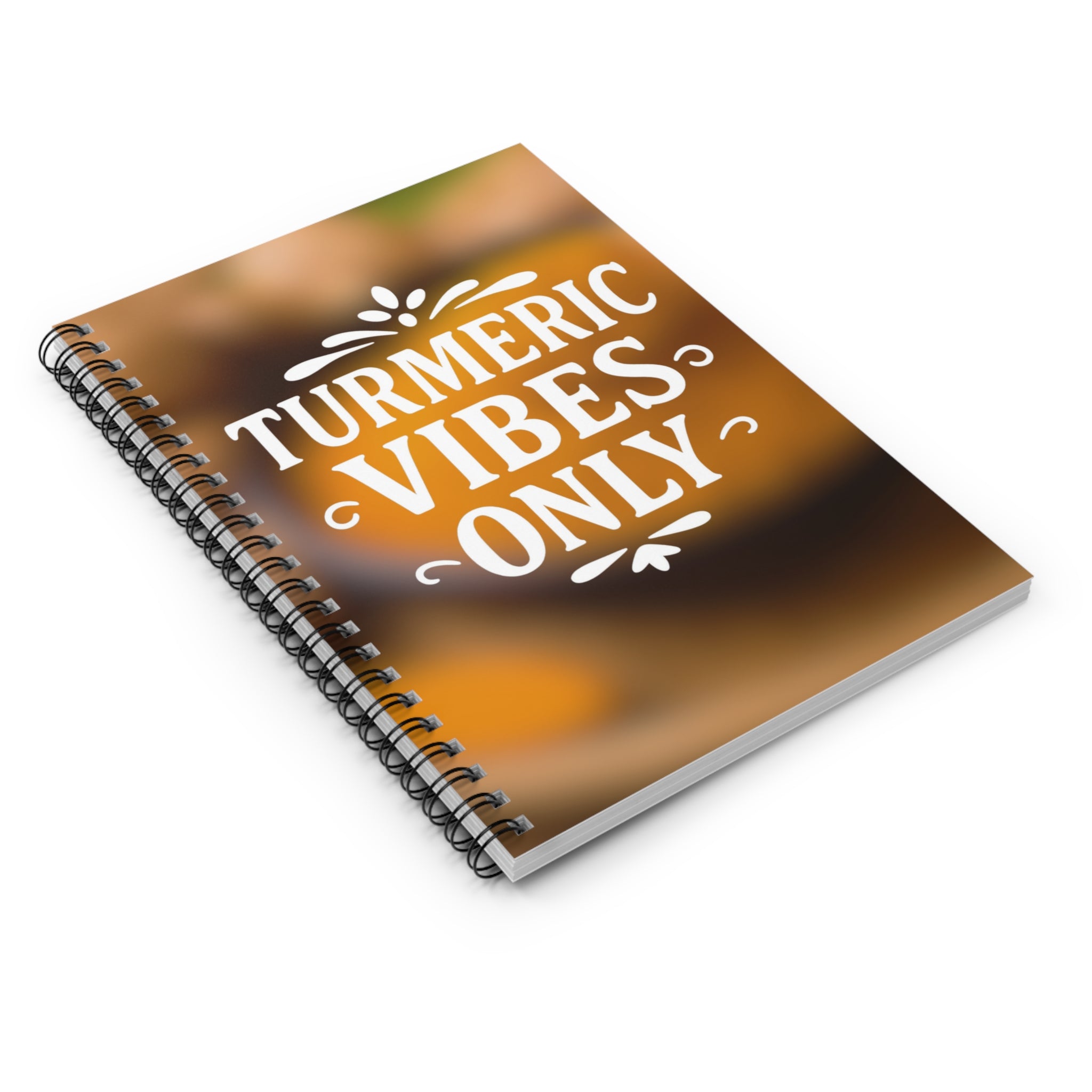 Turmeric Vibes Only Spiral Notebook - Aesthetic Journal for Mindfulness, Gift for Writers, School Supplies, Inspirational Notebook