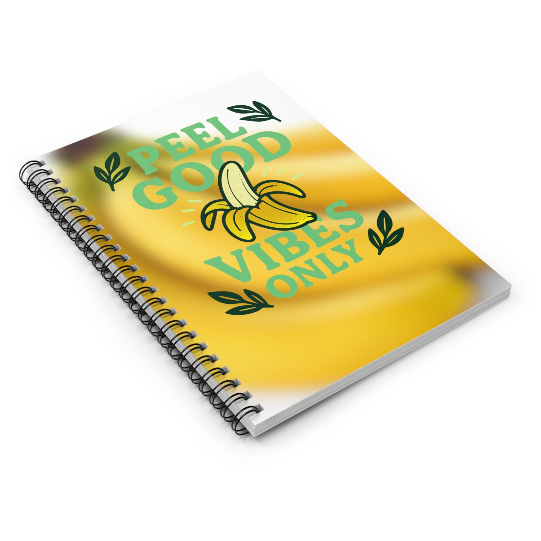 Banana Vibe Spiral Notebook | Good Vibes Only Journal, Cute Stationery, Gift for Students, Note-Taking, Artsy Organization