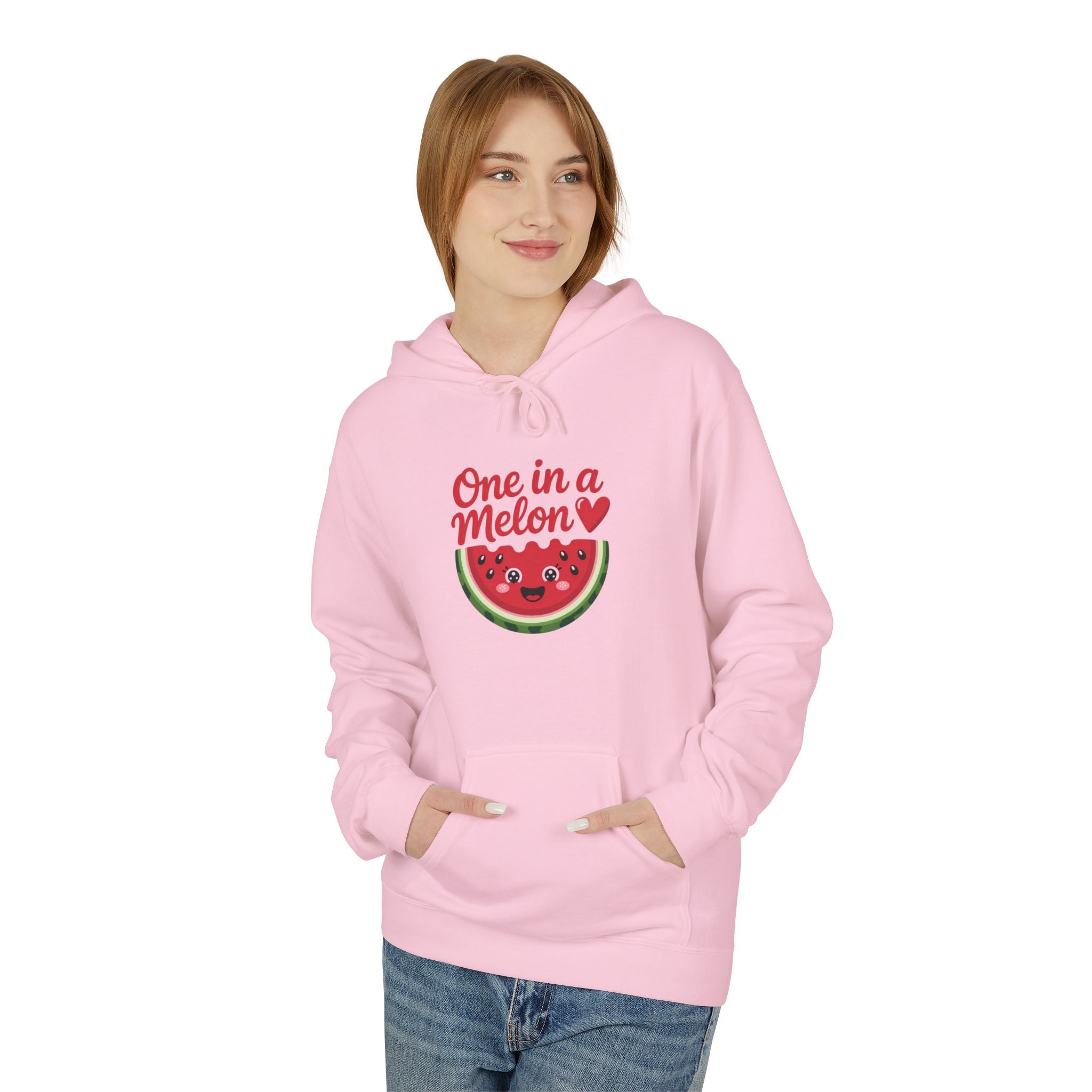 Cute Watermelon Hoodie – "One in a Melon" Unisex Midweight Fleece