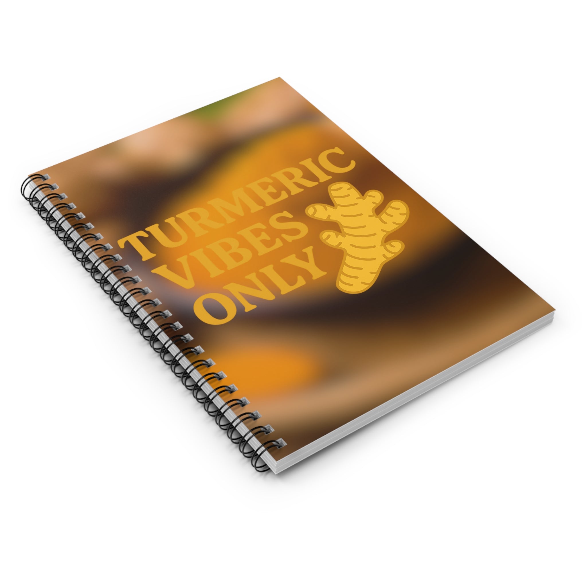 Turmeric Vibes Only Spiral Notebook - Perfect for Wellness, Gratitude, Journal, Motivation, Organic Living