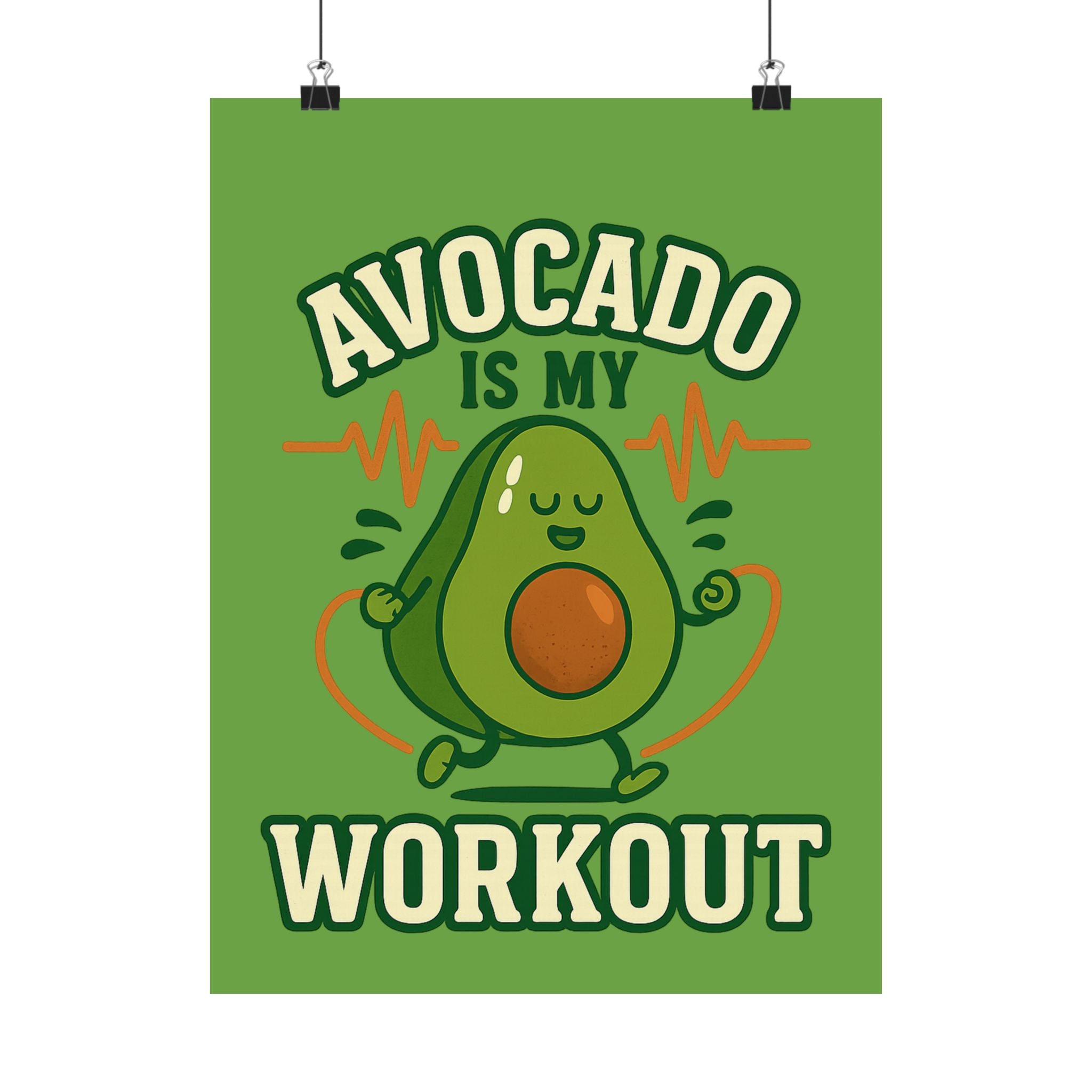 Avocado Workout Matte Vertical Poster, Funny Wall Art, Fitness Decor, Avocado Lover Gift, Gym Motivation, Quirky Home Decor