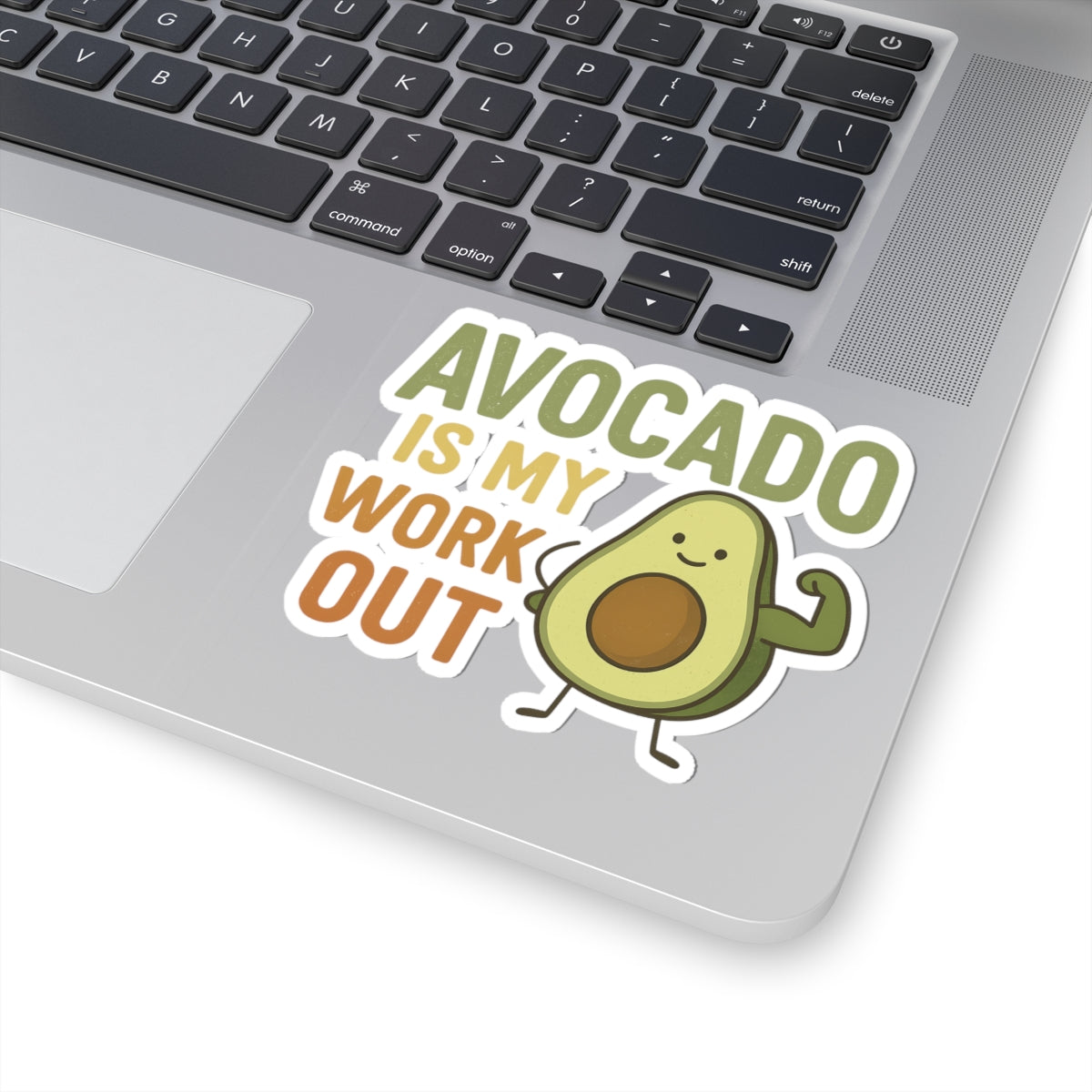 Avocado Workout Kiss-Cut Stickers - Fun Gym Motivation, Fruit Lover Gifts, Cute Exercise Decals, Laptop & Water Bottle Decor