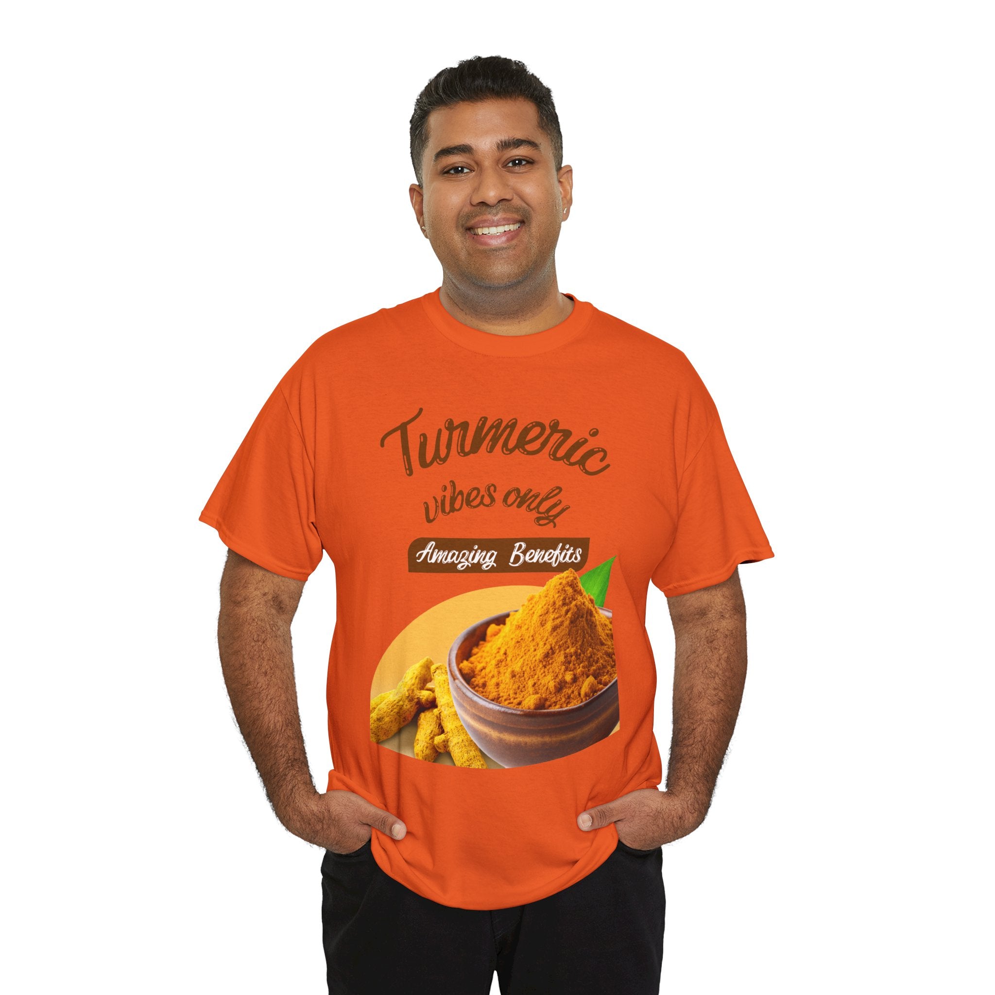 Turmeric Vibes Only Tee, Relaxed Unisex Cotton Shirt for Wellness Lovers, Great for Gifts, Health & Wellness Events, Casual Everyday Wear