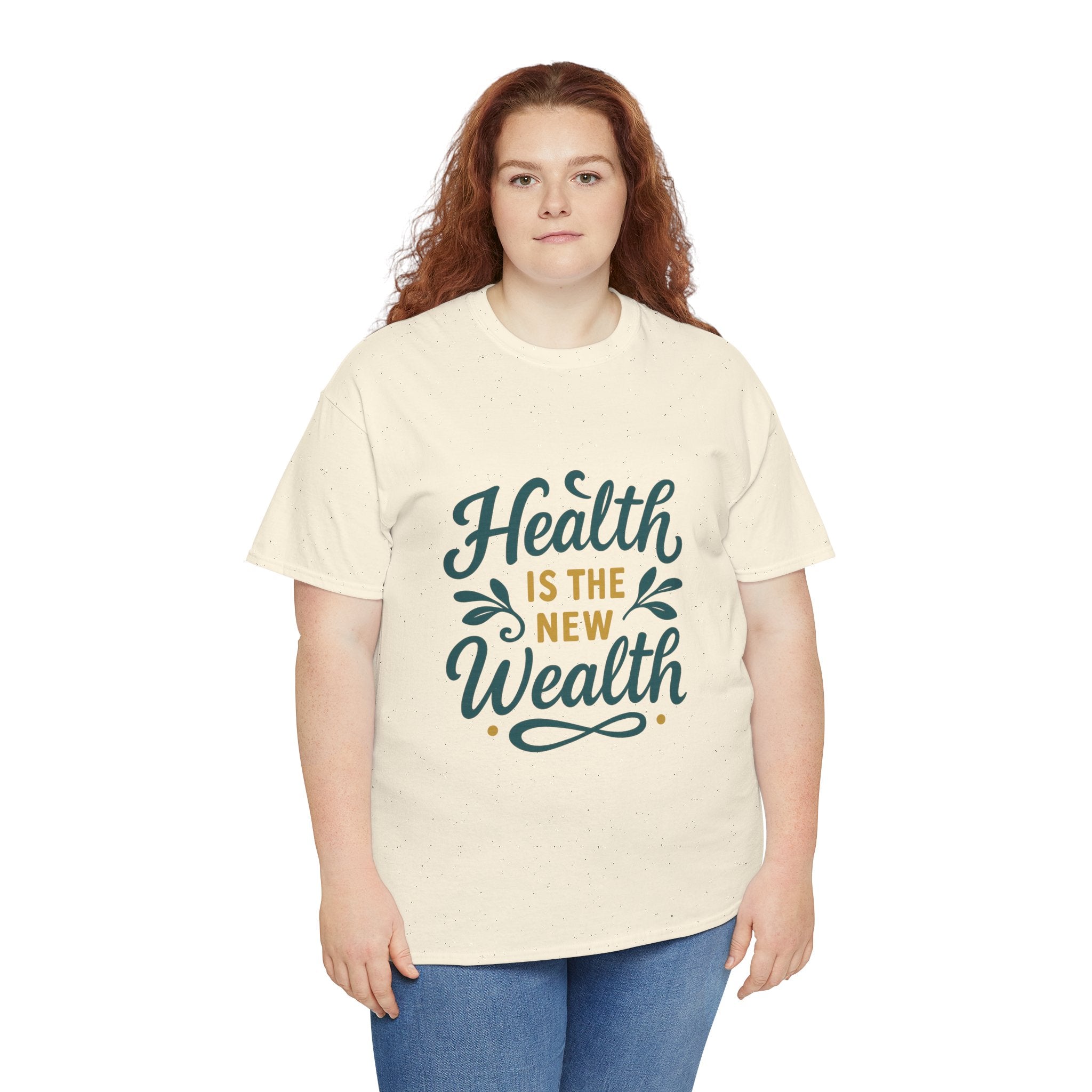 Health is the New Wealth Unisex Heavy Cotton Tee, Motivational T-Shirt, Wellness Gift, Inspirational Apparel, Casual Wear