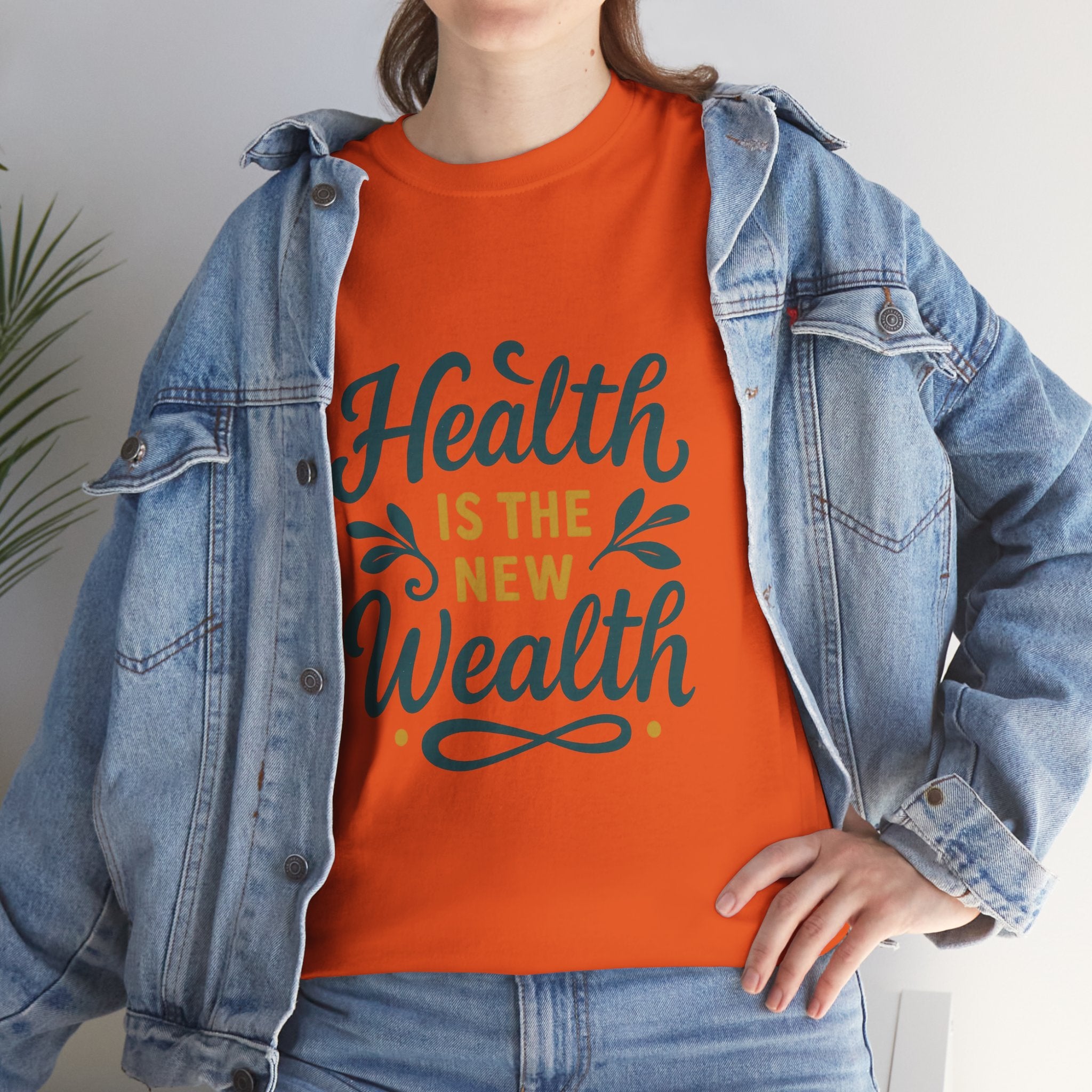 Health is the New Wealth Unisex Heavy Cotton Tee, Motivational Shirt, Wellness Apparel, Gift for Health Enthusiasts, Casual Wear
