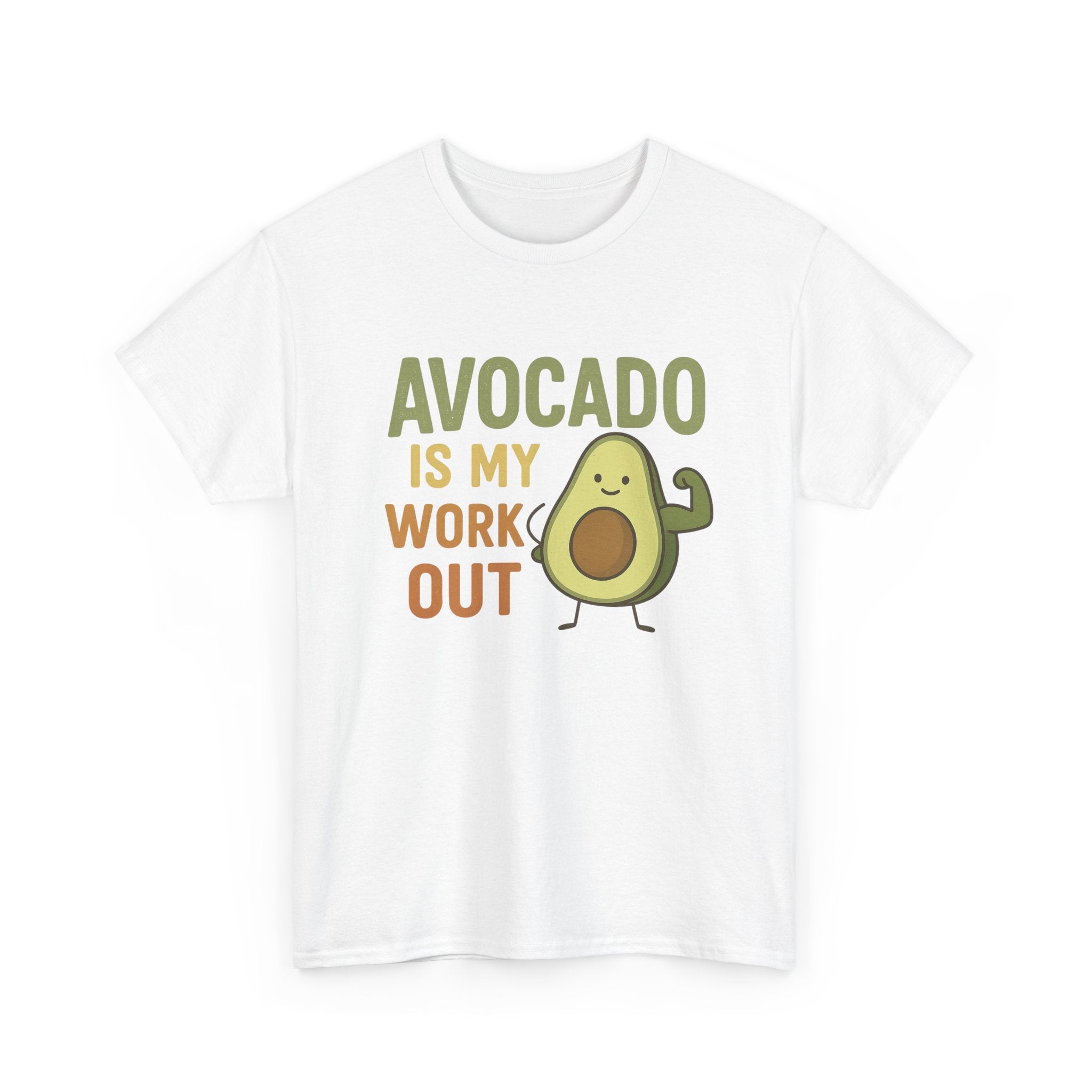 Avocado Workout Tee, Funny Fitness Shirt, Unisex Cotton Tee, Gift for Gym Lovers, Cute Food Humor Top