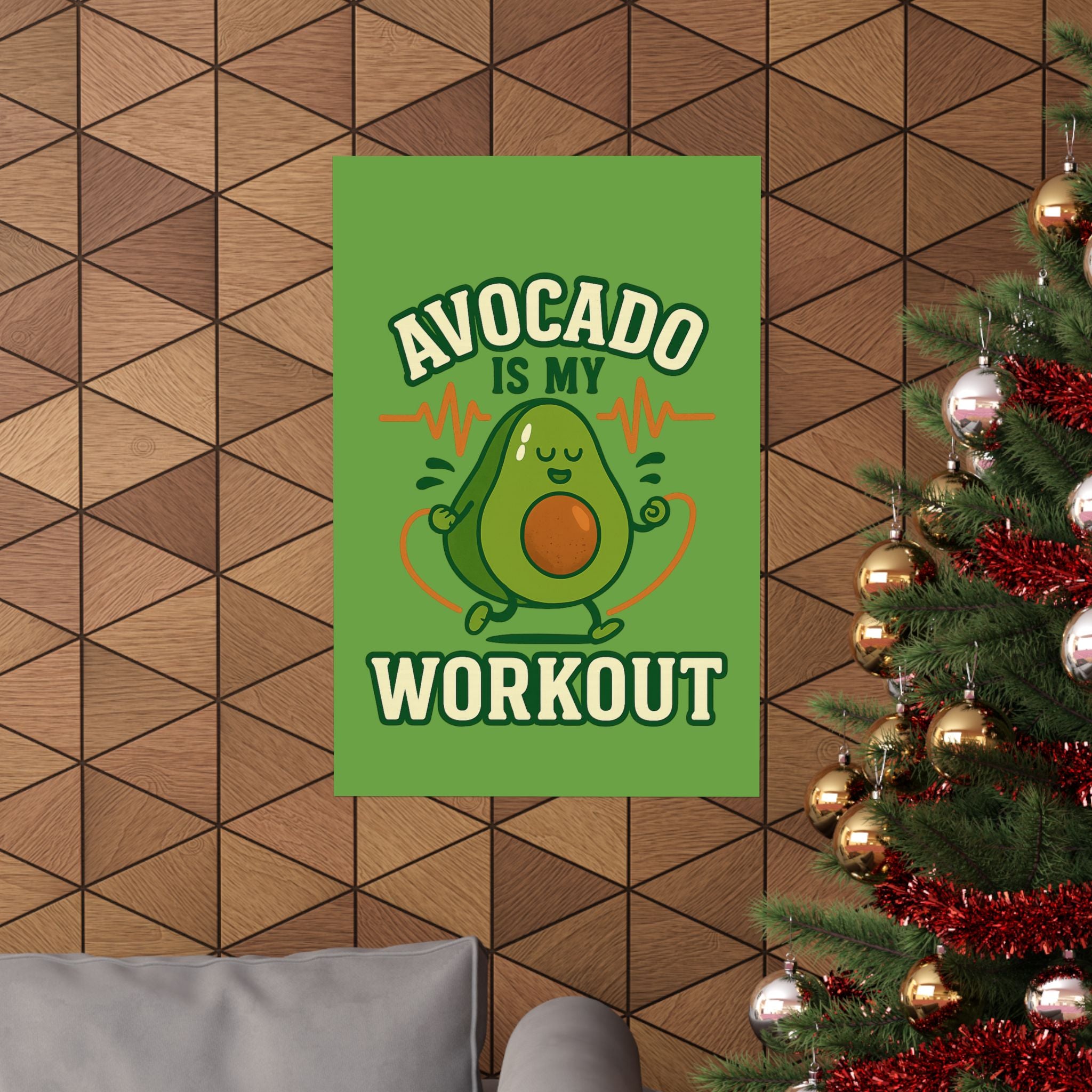 Avocado Workout Matte Vertical Poster, Funny Wall Art, Fitness Decor, Avocado Lover Gift, Gym Motivation, Quirky Home Decor
