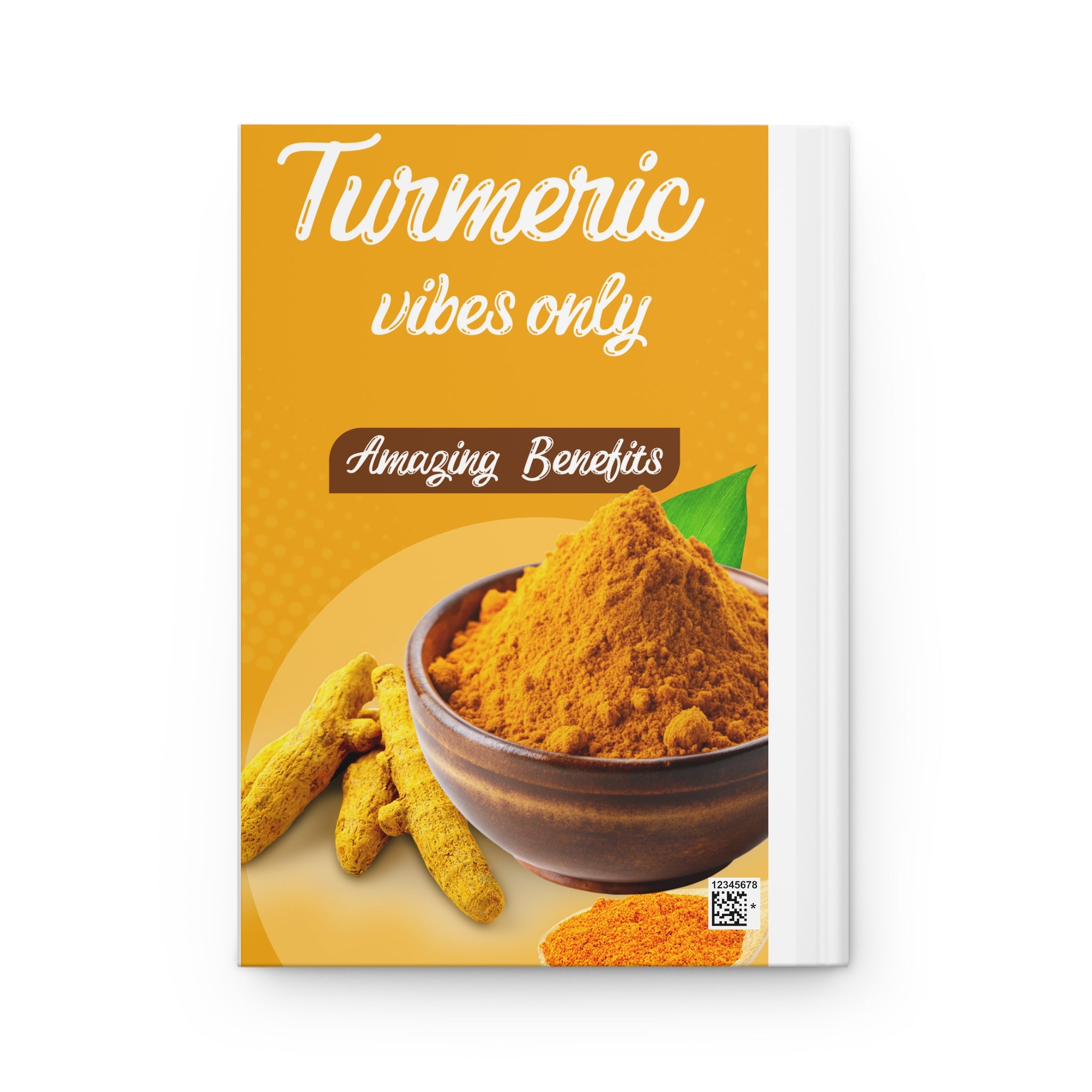 Turmeric Vibes Only Hardcover Journal, Wellness Journal, Gift for Herbal Lovers, Writing Journal, Self-Care Notebook, Turmeric Benefits