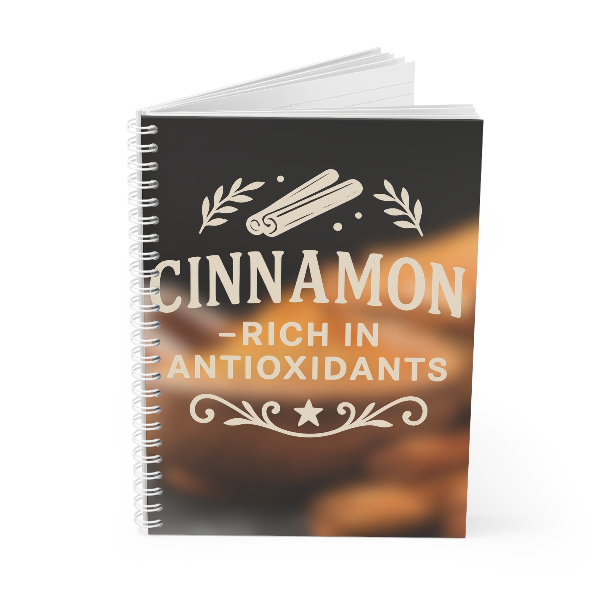 Cinnamon Spiral Notebook - Perfect for Recipes, Journaling, School, Gifts, Stationery, and Food Lovers