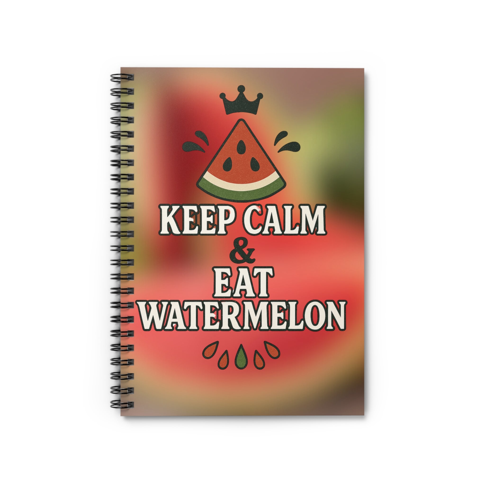 Fun Watermelon Spiral Notebook - Keep Calm & Eat Watermelon, Journaling, Stationery Gift, Summer Vibes, Back to School