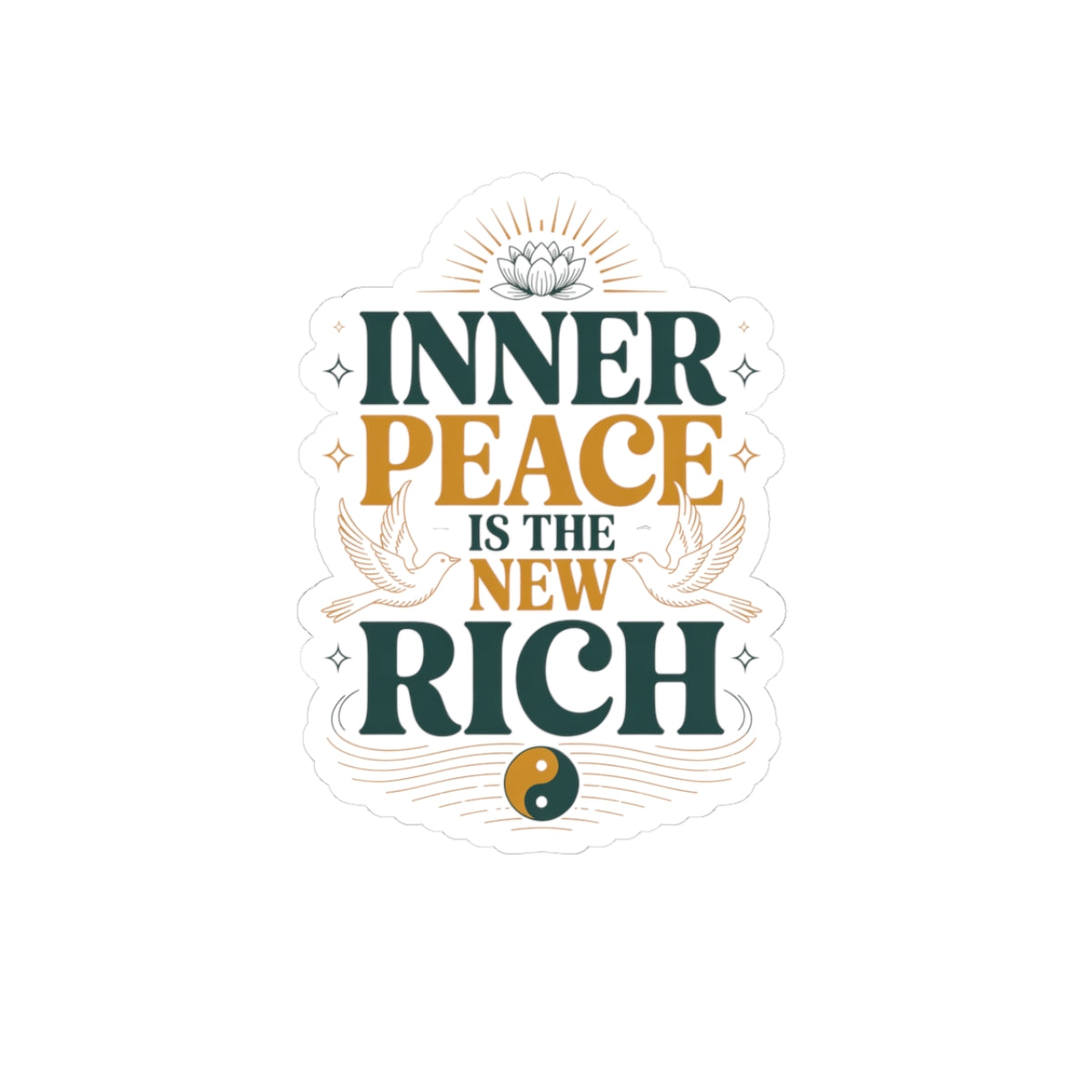 Inner Peace Kiss-Cut Stickers - Motivational Decor for Mindfulness Enthusiasts