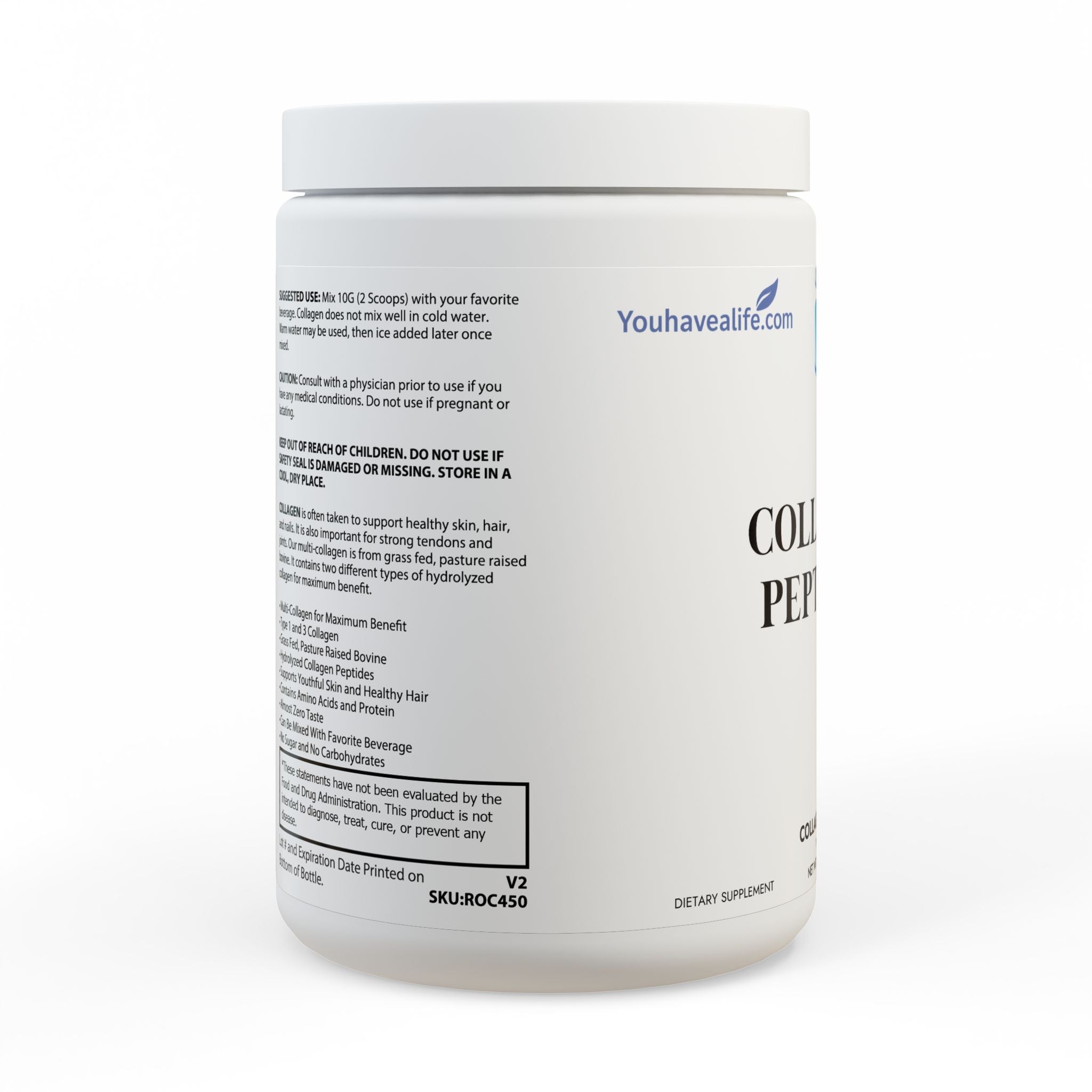 Collagen Peptides Type I & III Supplement (350g, 12.3oz)