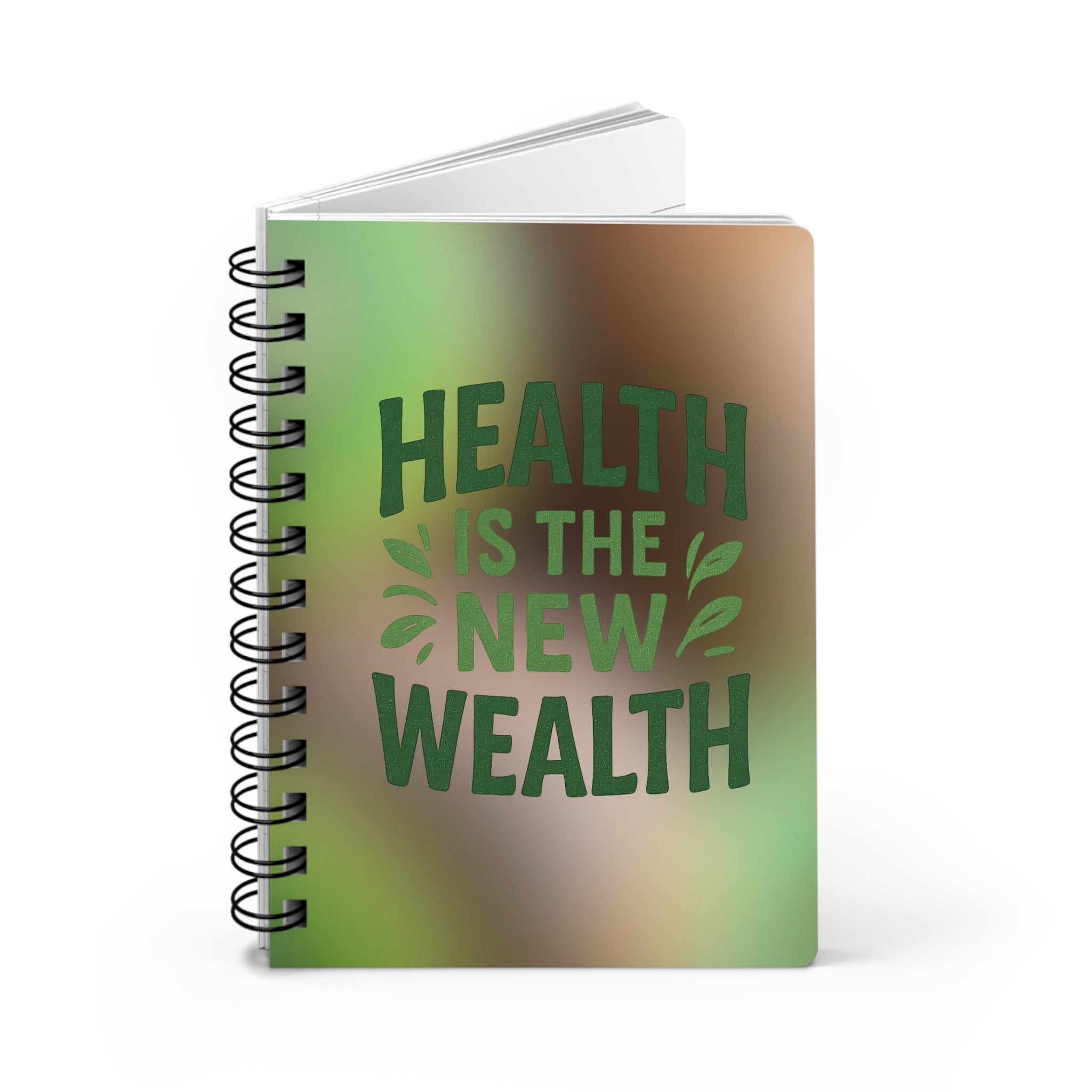 Health is the New Wealth Spiral Bound Journal | Motivational Notebook for Mindfulness, Gratitude, Wellness, Self-Care, Gift Ideas
