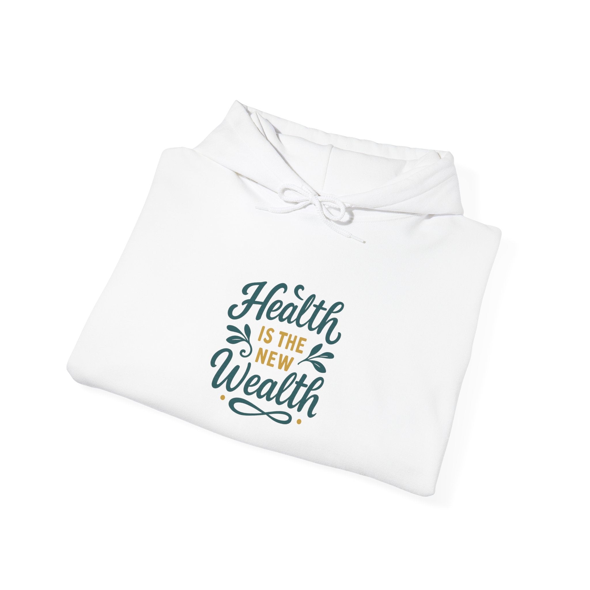Health is the New Wealth Hoodie, Unisex Hooded Sweatshirt, Health Awareness, Cozy Gift, Wellness Clothing, Motivational Apparel