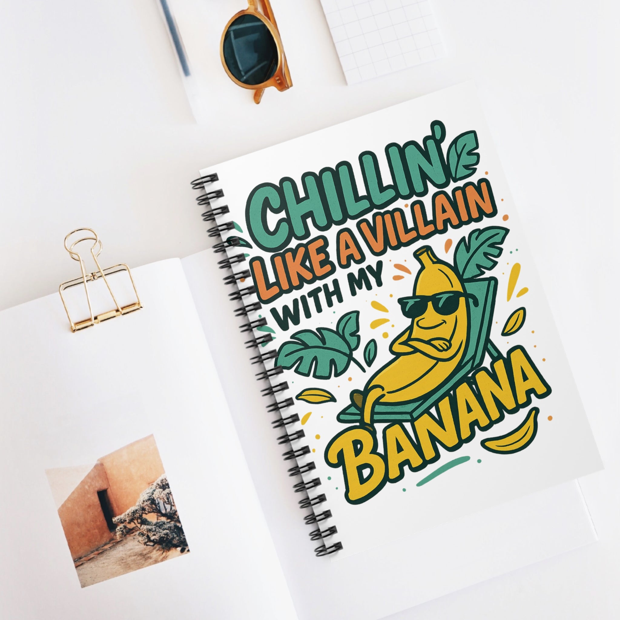 Chillin' Like a Villain Banana Spiral Notebook