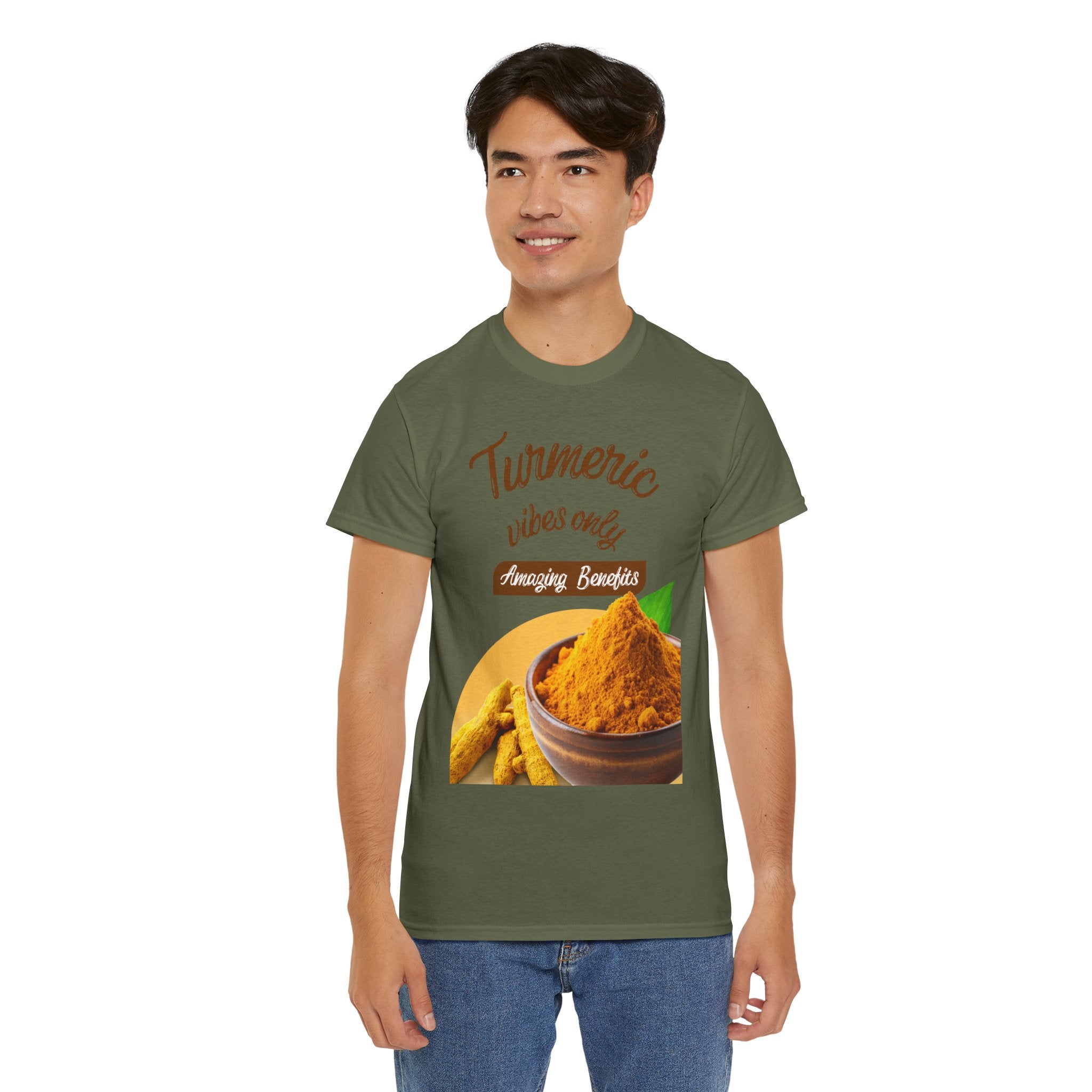 Turmeric Vibes Only Tee, Relaxed Unisex Cotton Shirt for Wellness Lovers, Great for Gifts, Health & Wellness Events, Casual Everyday Wear