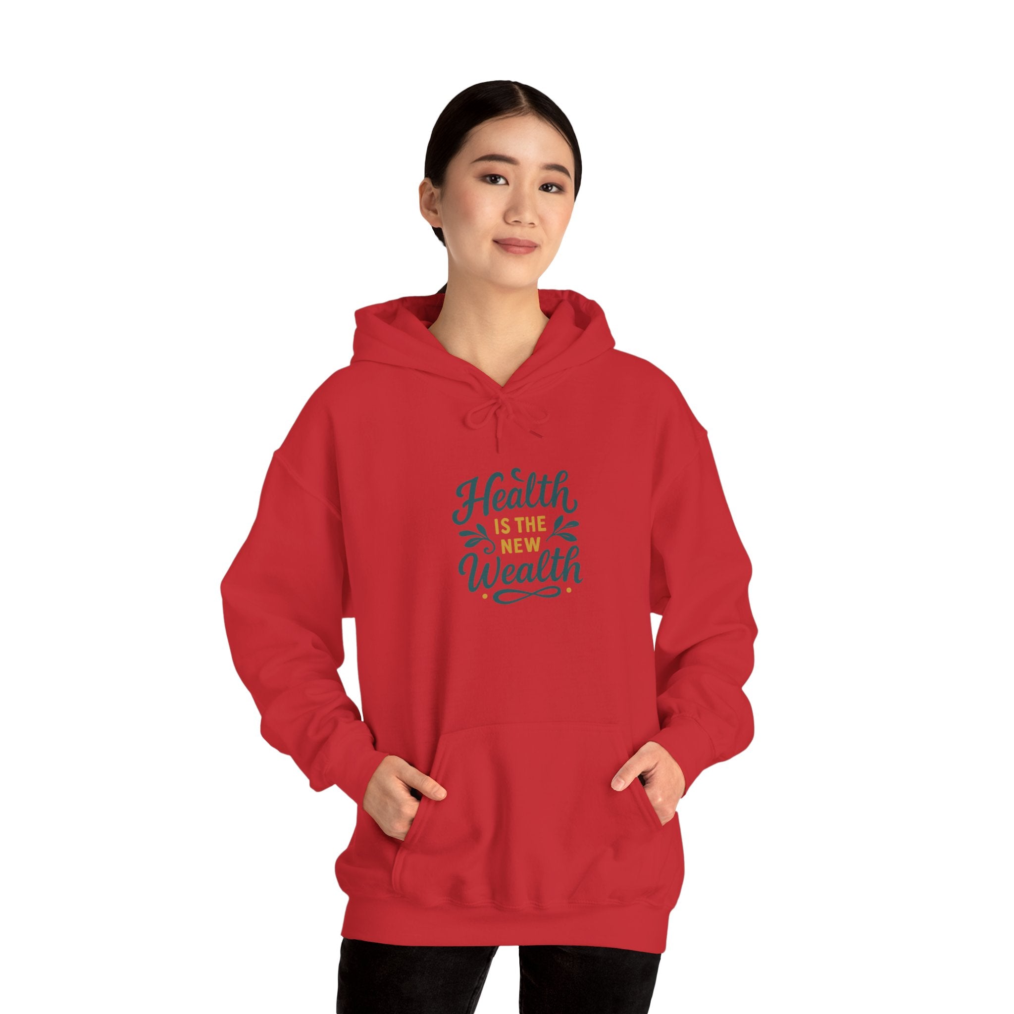Health is the New Wealth Hoodie, Unisex Hooded Sweatshirt, Health Awareness, Cozy Gift, Wellness Clothing, Motivational Apparel