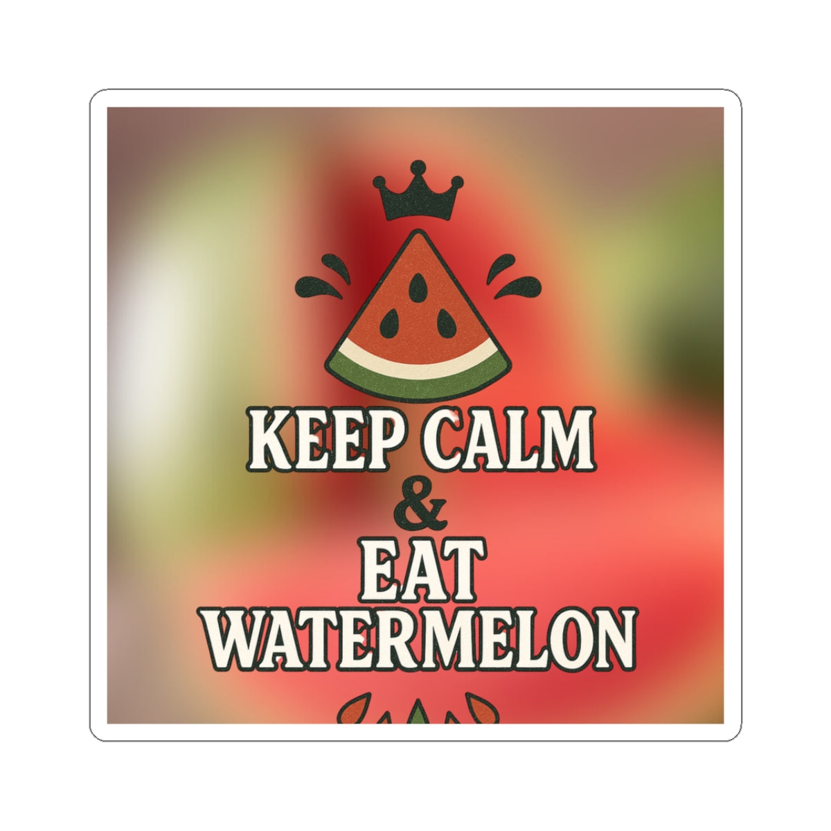 Keep Calm & Eat Watermelon Stickers, Fun Fruit Stickers, Summer Vibes Decals, Cute Laptop Stickers, Gift for Foodies