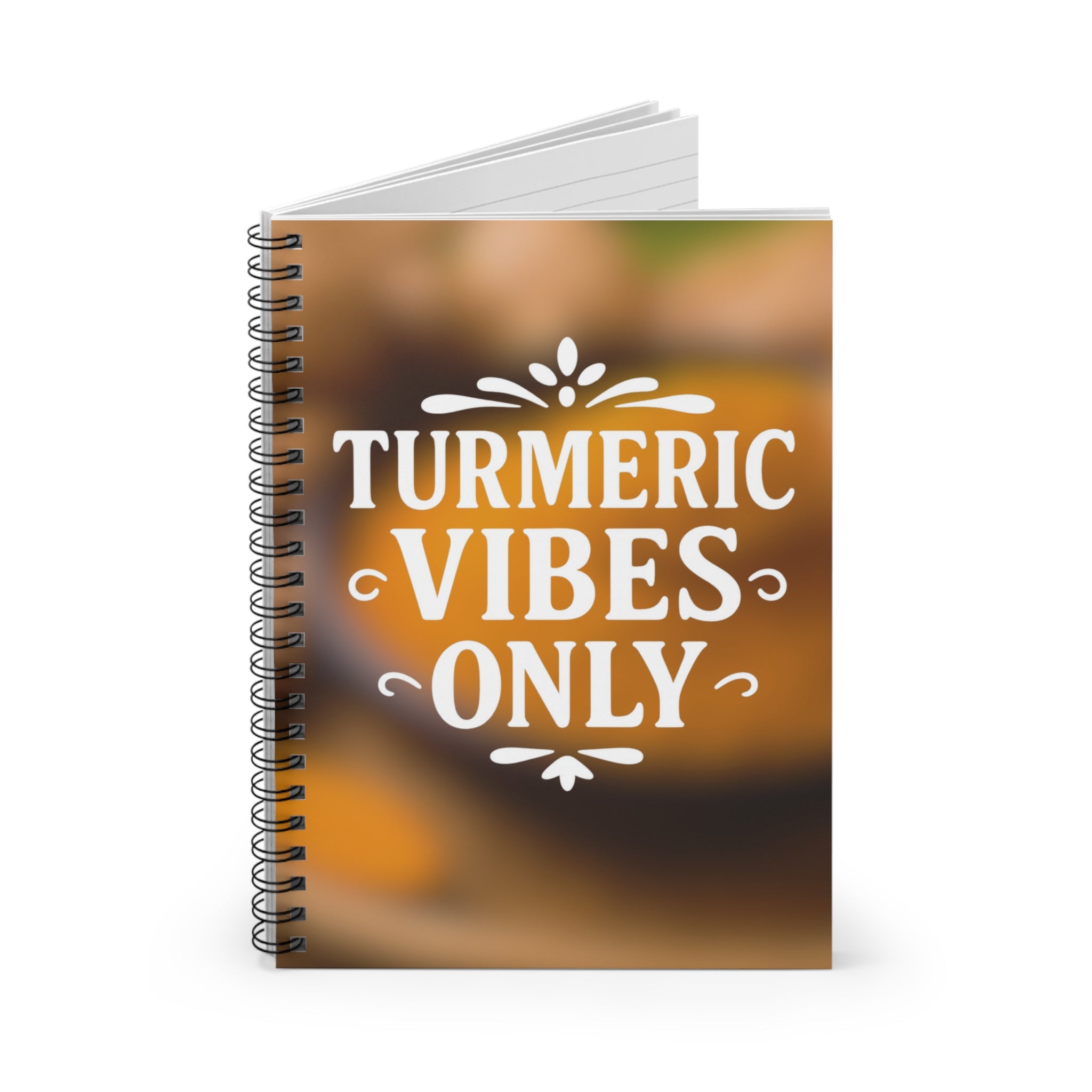 Turmeric Vibes Only Spiral Notebook - Aesthetic Journal for Mindfulness, Gift for Writers, School Supplies, Inspirational Notebook