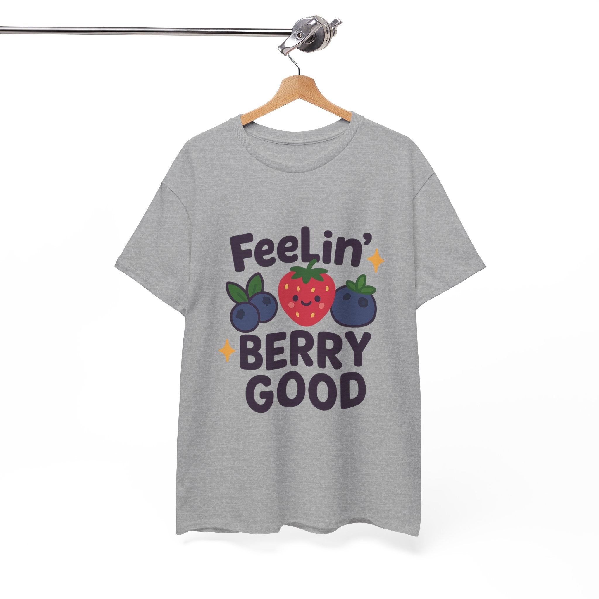 Berry Good Vibe Unisex Heavy Cotton Tee, Cute Summer Shirt, Fun Gift for Food Lovers, Berry Themed Apparel, Casual Wear
