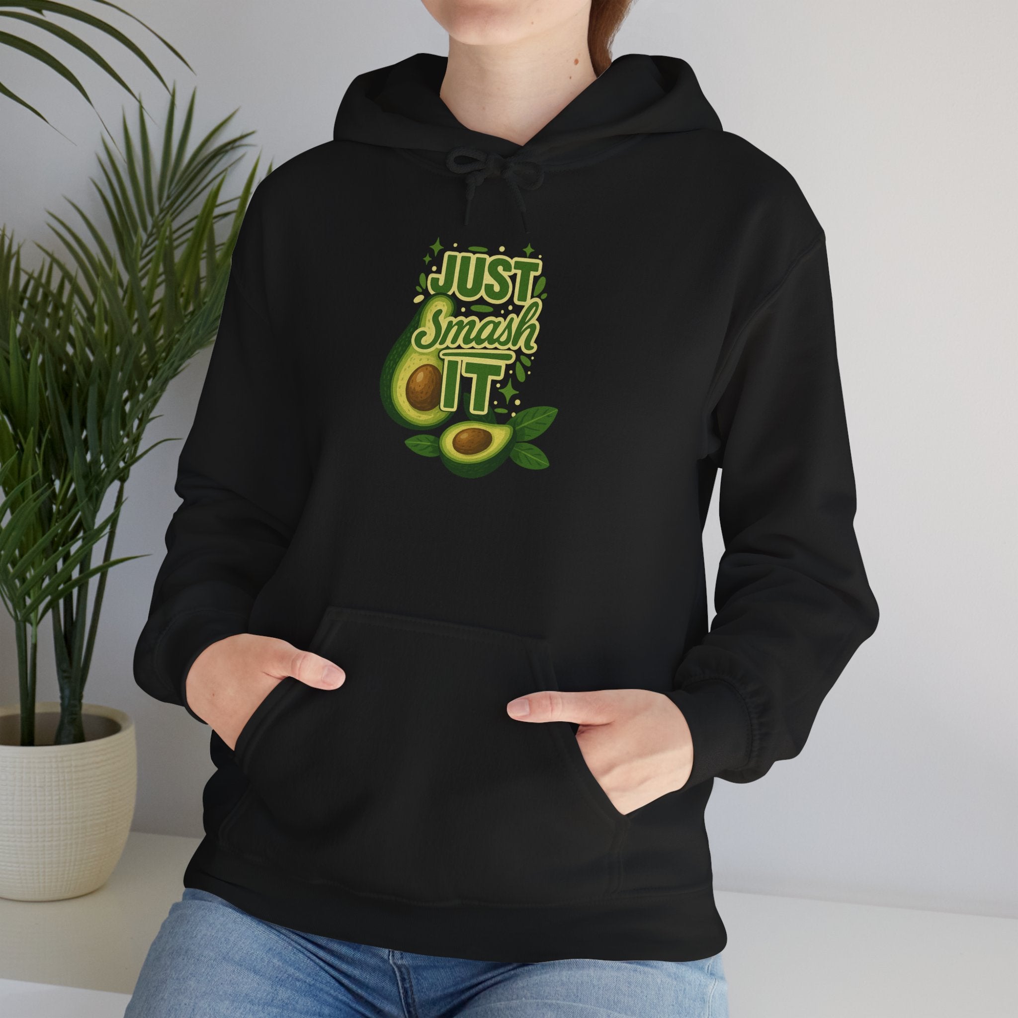 Avocado Lover Hoodie | Just Smash It Sweatshirt, Cute Foodie Gift, Cozy Casual Wear, Fall Fashion, Kitchen Decor