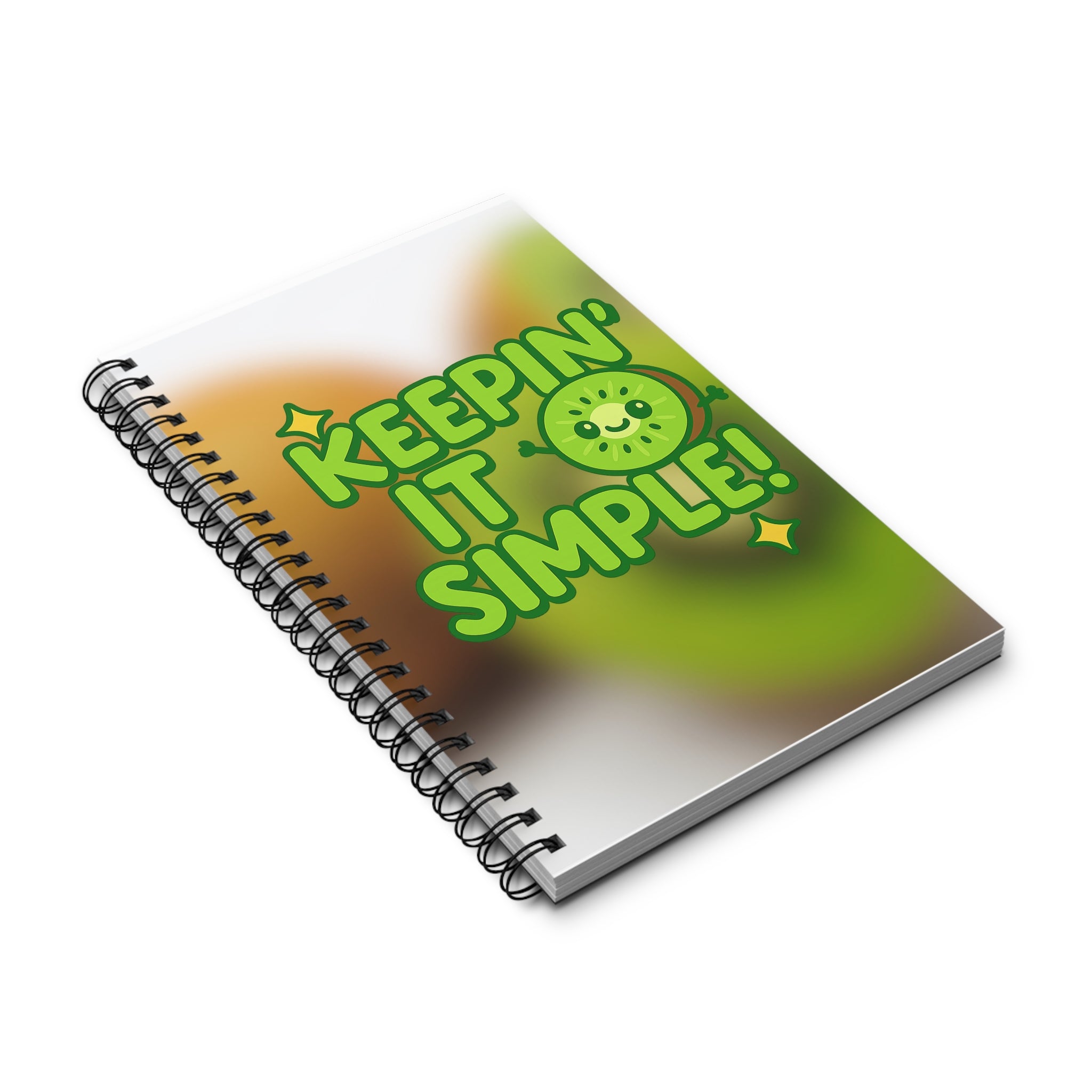 Spiral Journal - Keepin' It Simple, Cute Notebook, Stationery Gift, Healthy Living Journal, Green Vibes, Eco-Friendly Diary