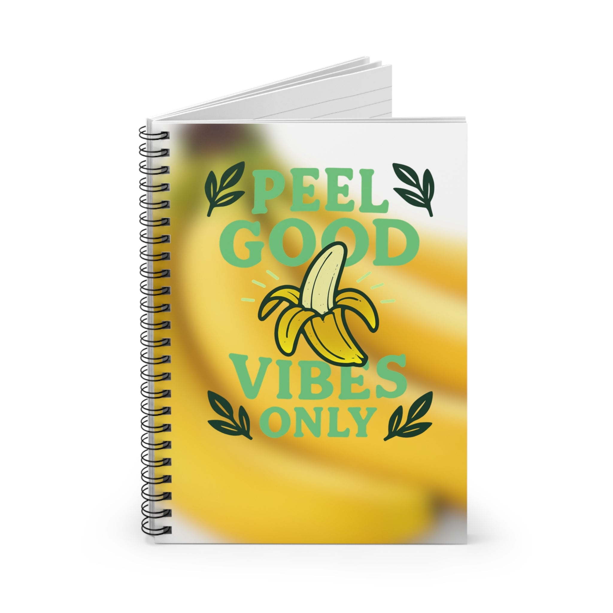 Banana Vibe Spiral Notebook | Good Vibes Only Journal, Cute Stationery, Gift for Students, Note-Taking, Artsy Organization