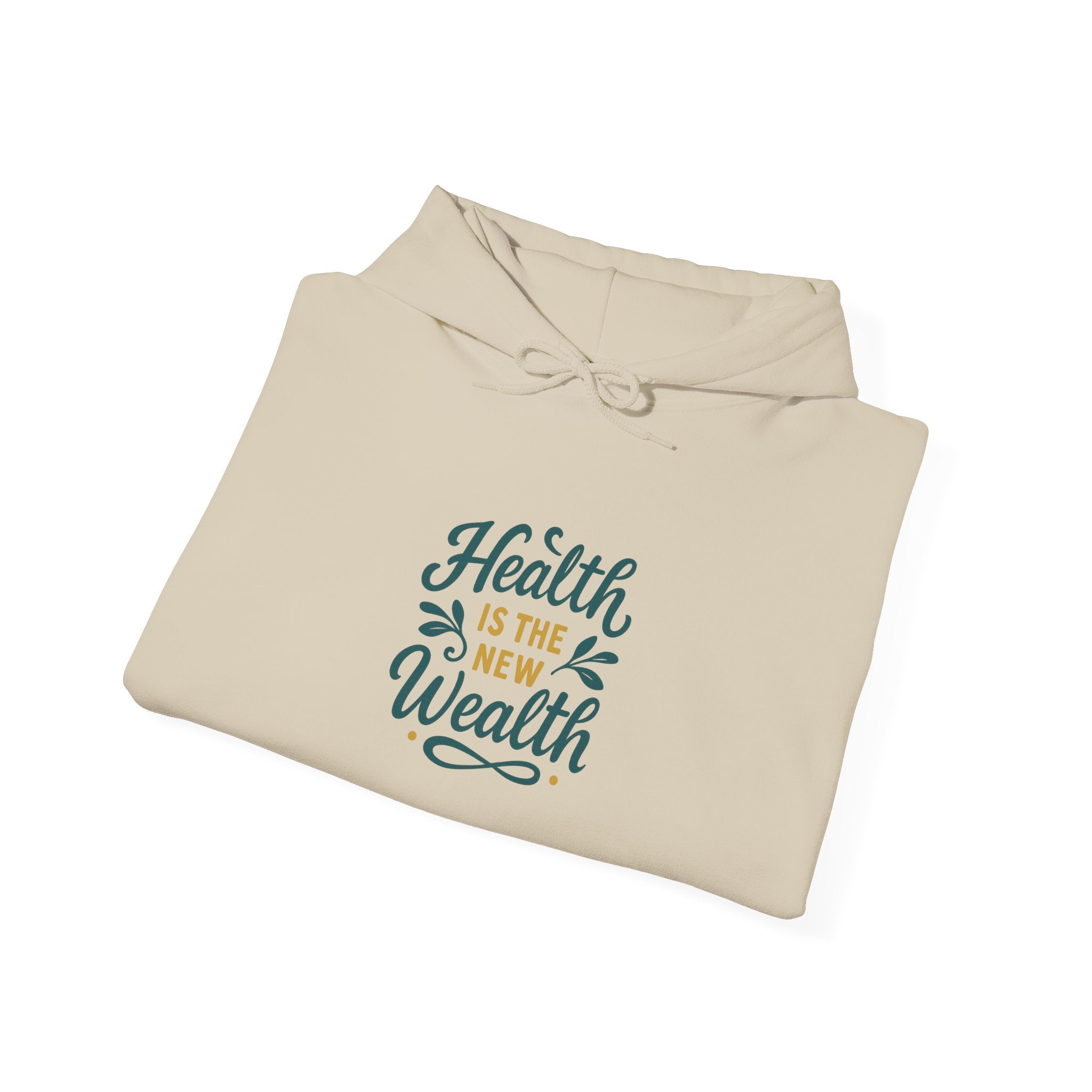 Health is the New Wealth Hoodie, Unisex Hooded Sweatshirt, Health Awareness, Cozy Gift, Wellness Clothing, Motivational Apparel