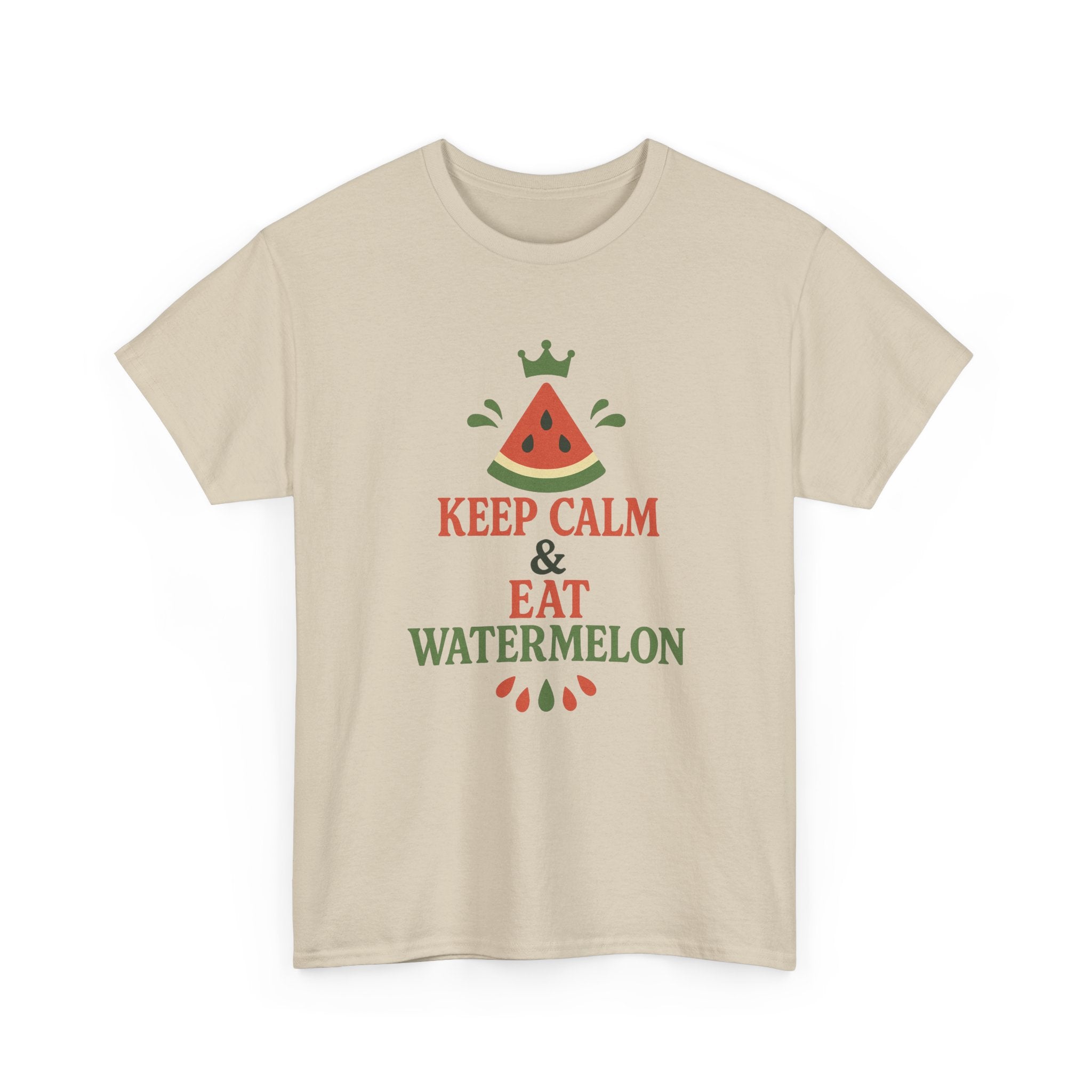 Keep Calm Watermelon Tee, Summer Shirt, Funny Graphic Tee, Relaxed Fit T-Shirt, Gifts for Food Lovers, Fun Casual Wear