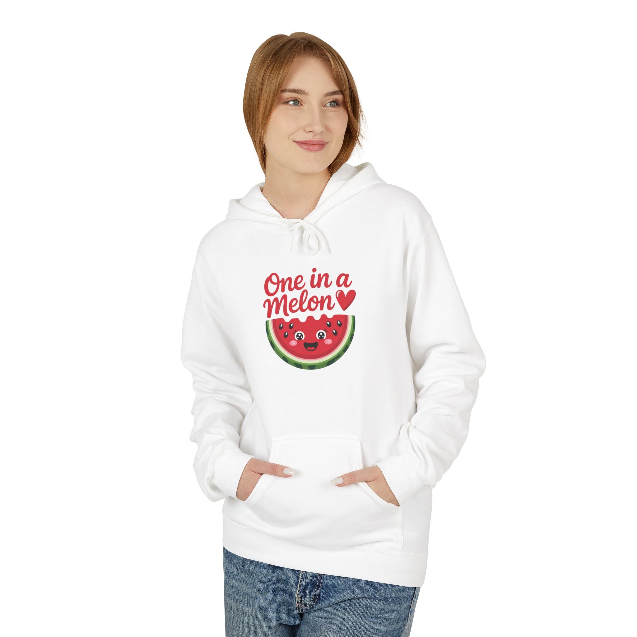Cute Watermelon Hoodie – "One in a Melon" Unisex Midweight Fleece