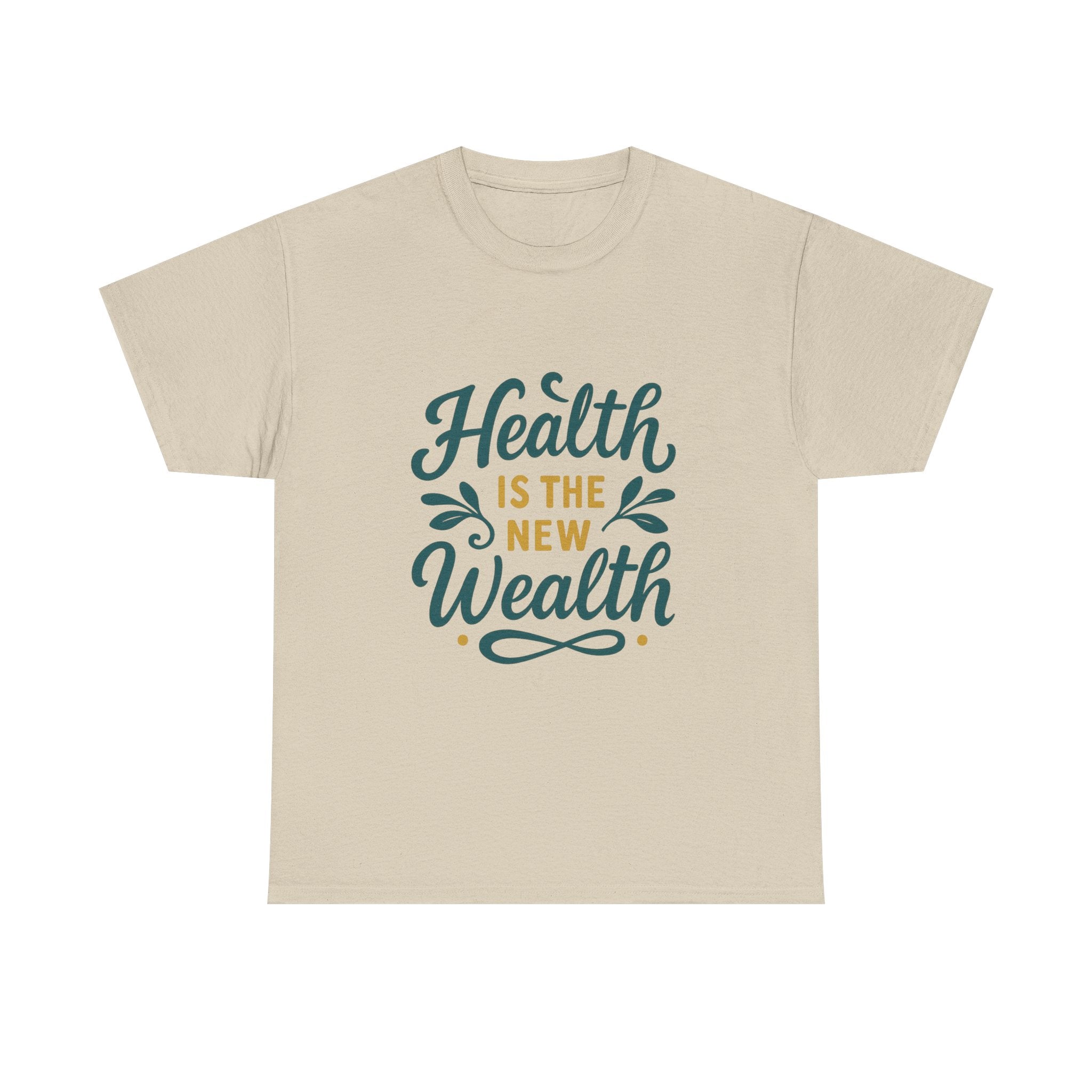 Health is the New Wealth Unisex Heavy Cotton Tee, Motivational T-Shirt, Wellness Gift, Inspirational Apparel, Casual Wear