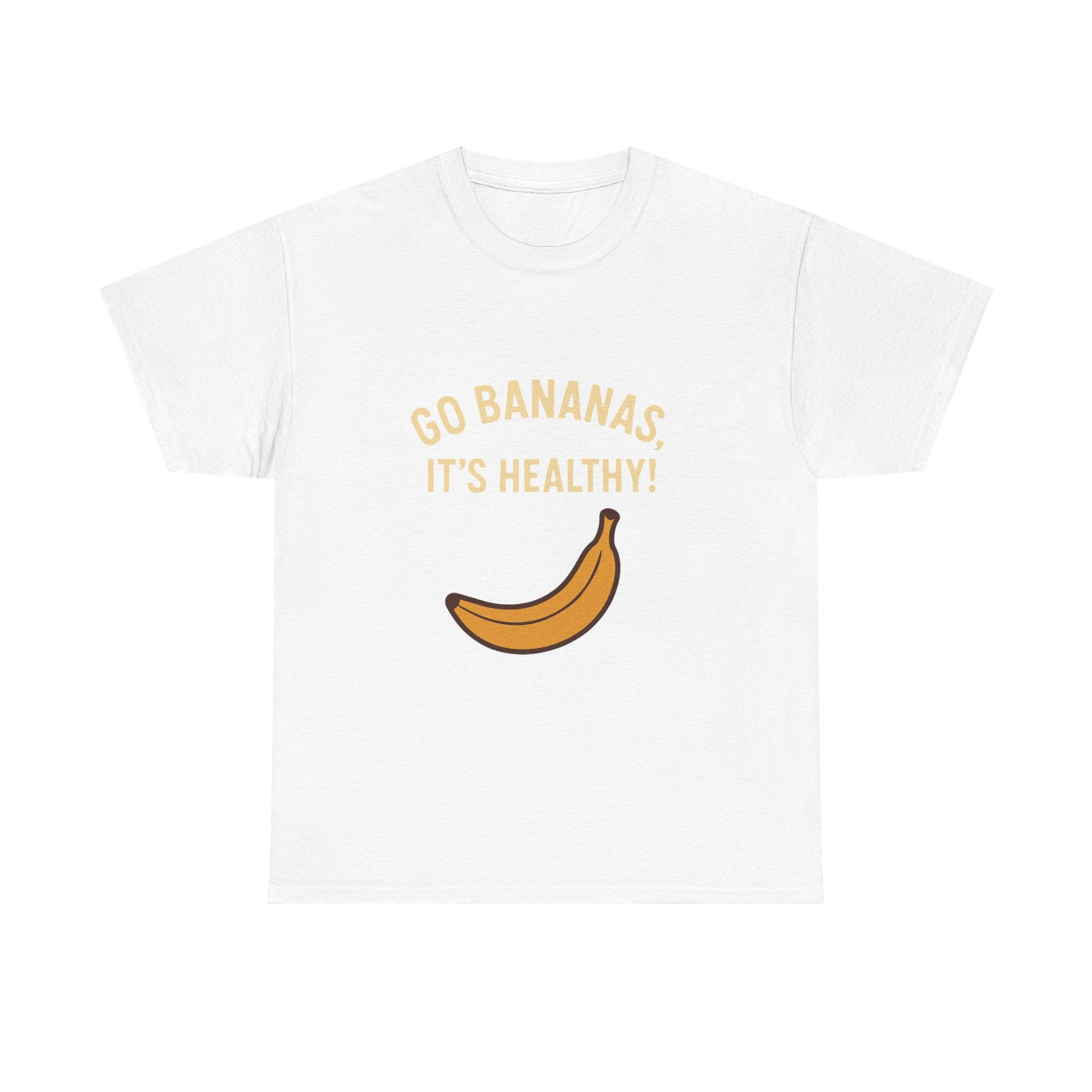 Go Bananas Unisex Heavy Cotton Tee, Fun Healthy Reminder Shirt, Quirky Gift for Fruit Lovers, Casual Wear, Summer Tee