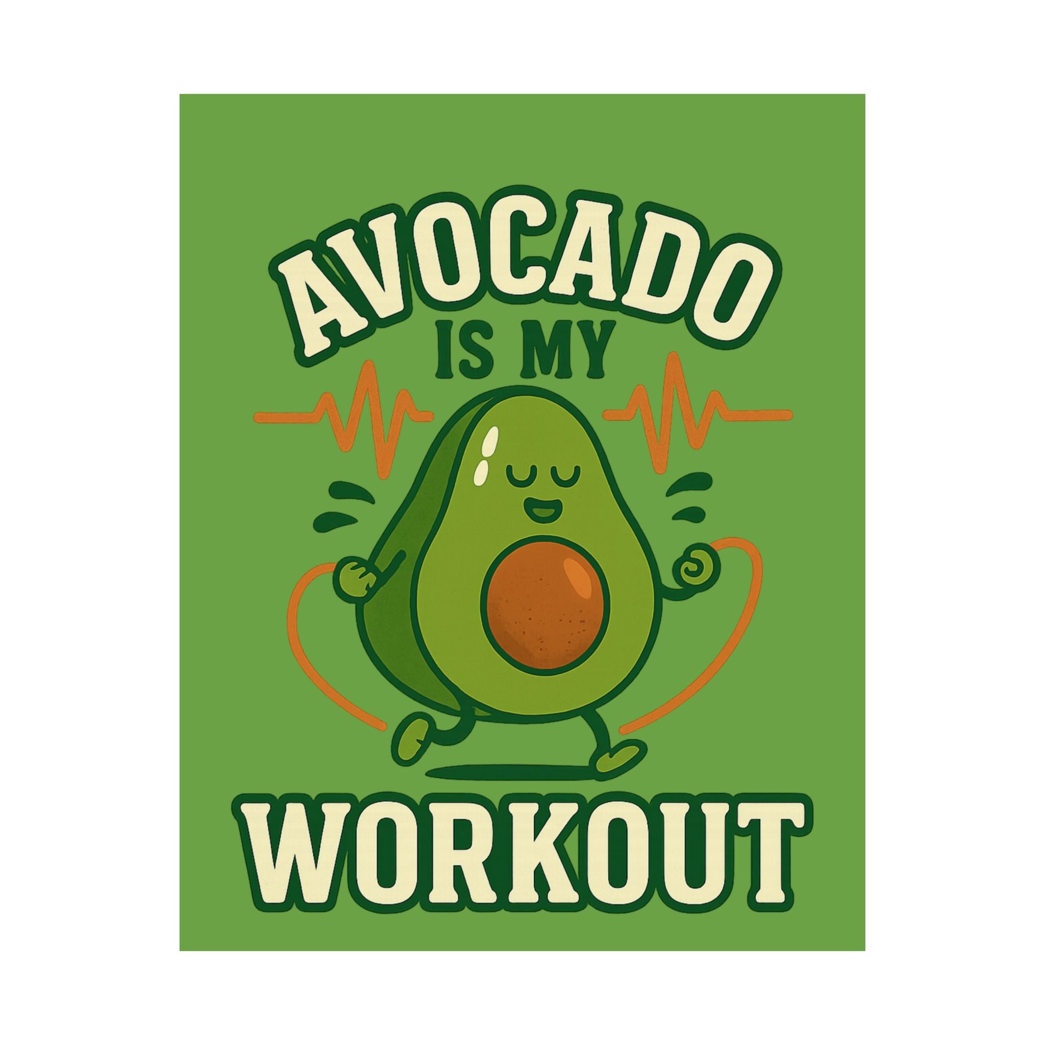 Avocado Workout Matte Vertical Poster, Funny Wall Art, Fitness Decor, Avocado Lover Gift, Gym Motivation, Quirky Home Decor