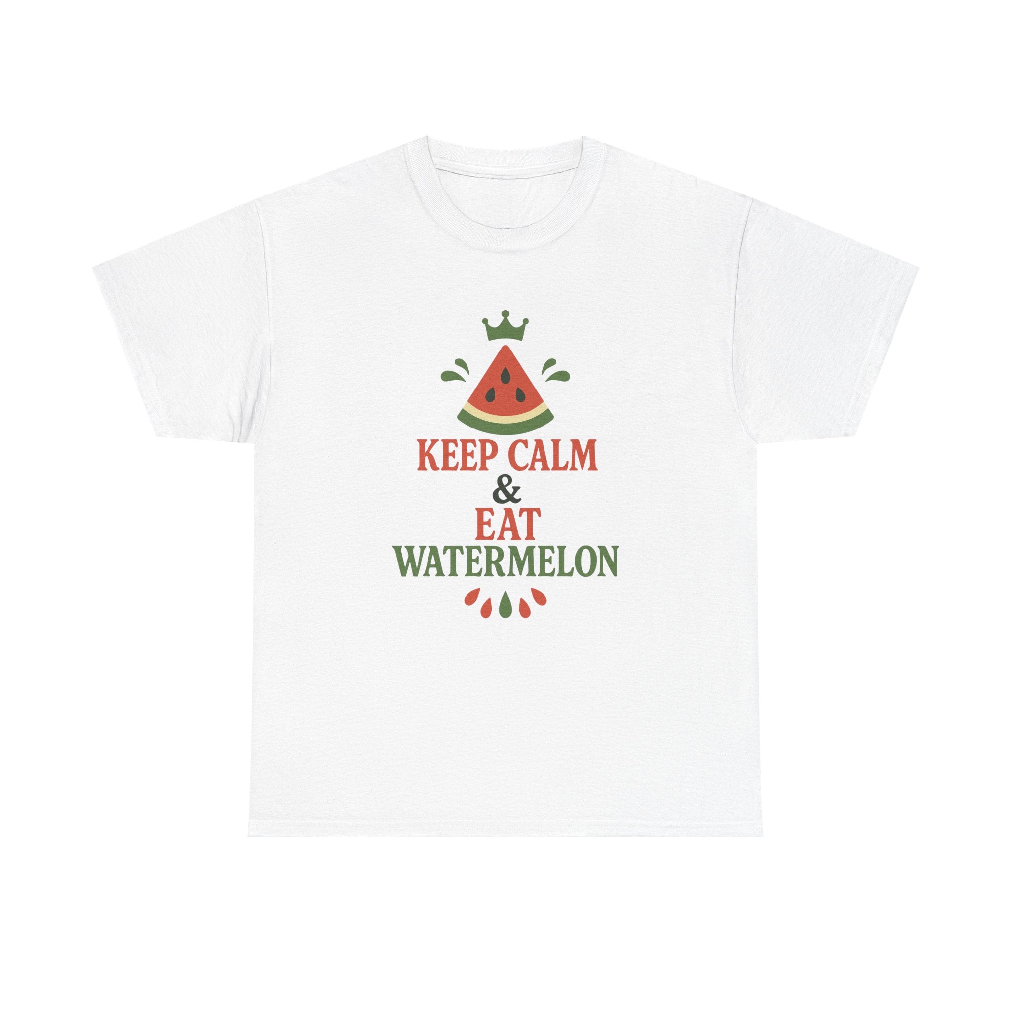 Keep Calm Watermelon Tee, Summer Shirt, Funny Graphic Tee, Relaxed Fit T-Shirt, Gifts for Food Lovers, Fun Casual Wear
