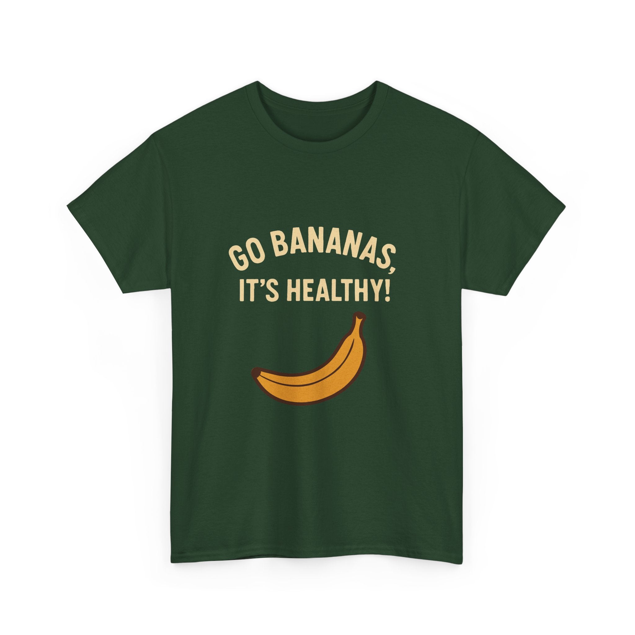 Go Bananas Unisex Heavy Cotton Tee, Fun Healthy Reminder Shirt, Quirky Gift for Fruit Lovers, Casual Wear, Summer Tee