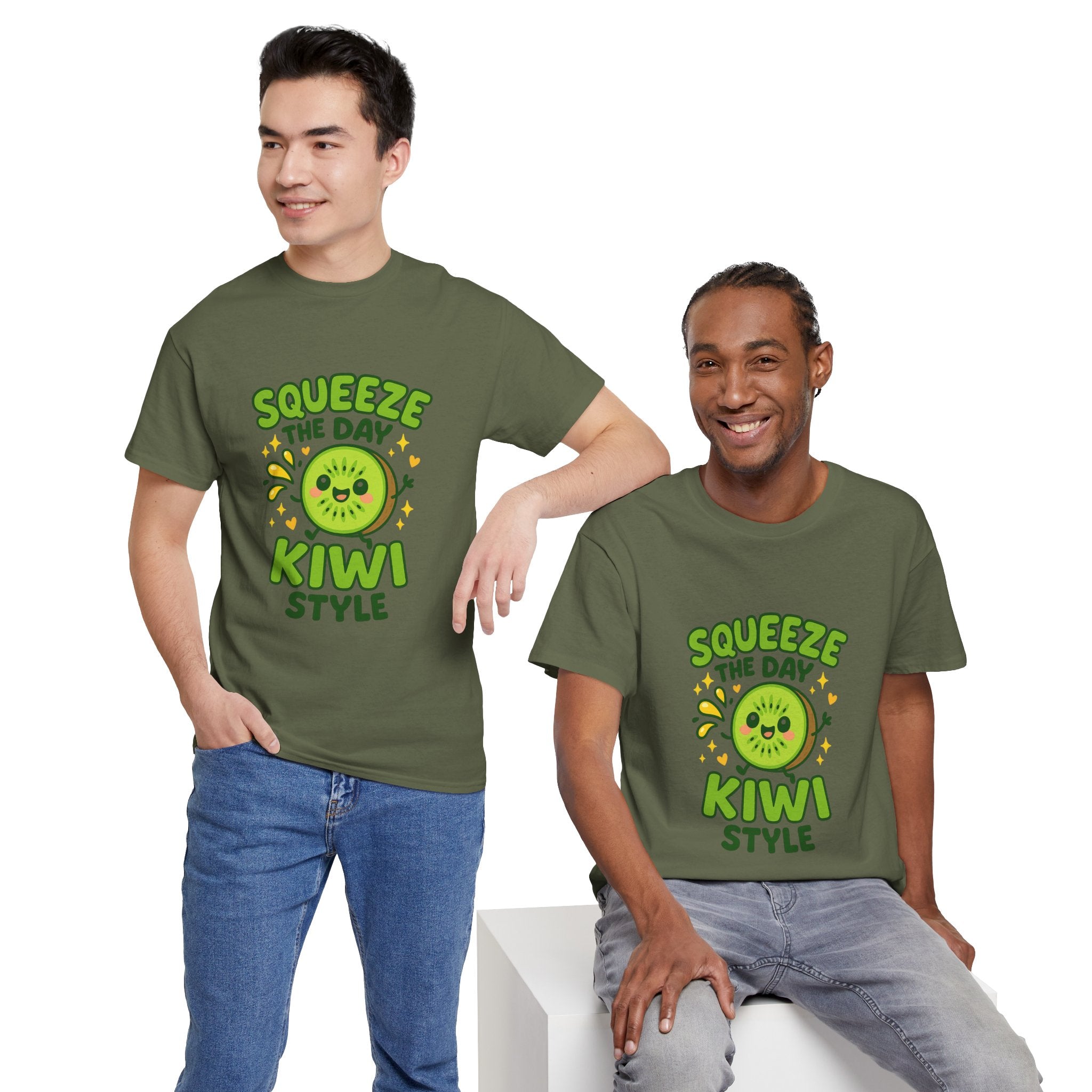 Kiwi Style Graphic Tee, Fun Unisex Cotton Shirt, Cute Fruit T-Shirt, Casual Summer Wear, Gift for Fruit Lovers, Squeeze the Day Tee