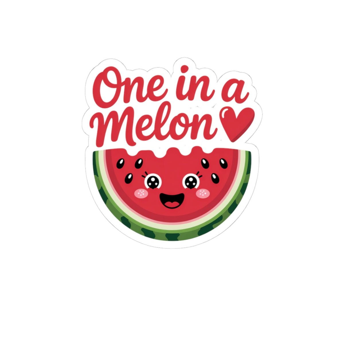 Cute Watermelon Kiss-Cut Stickers - One in a Melon Design