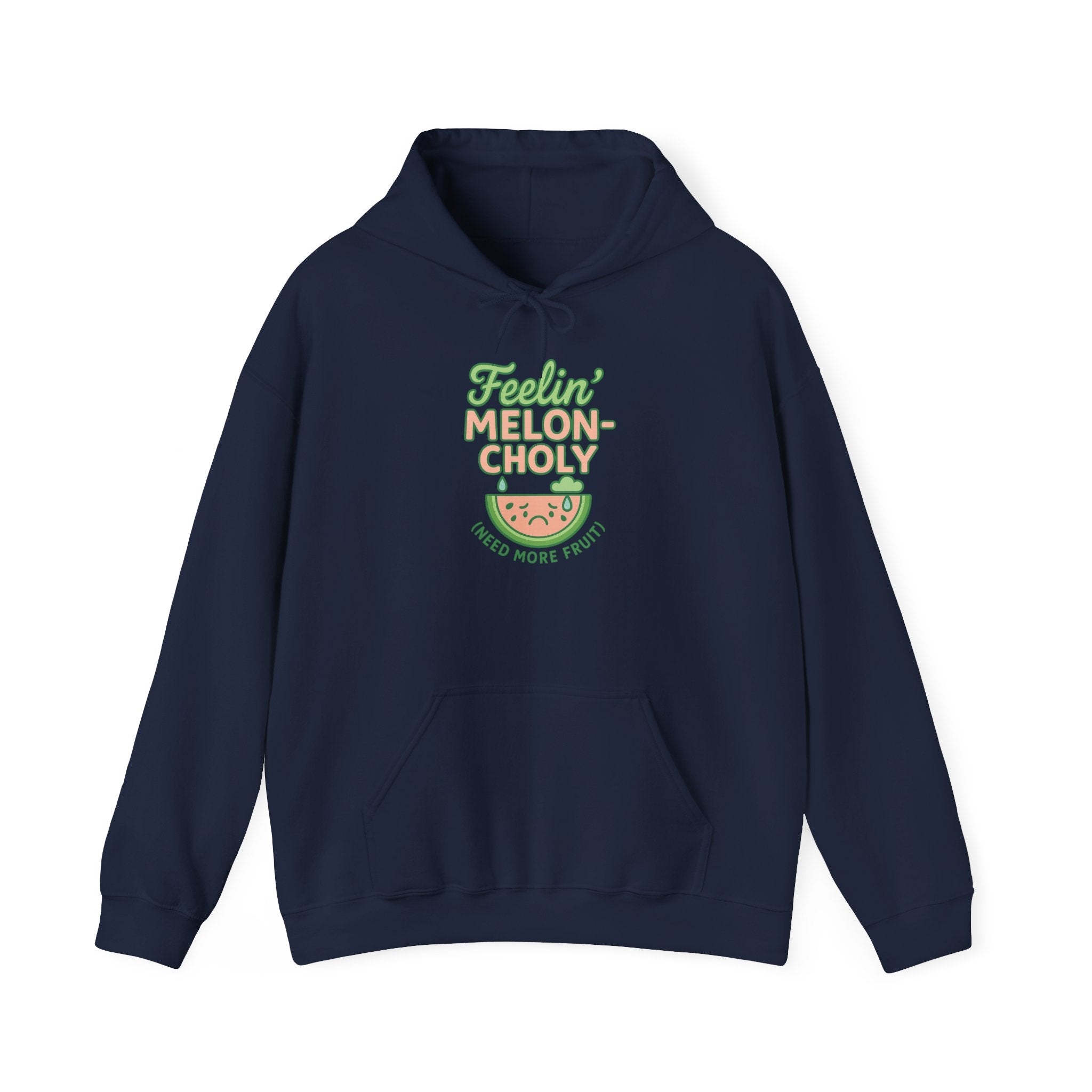 Melon-Choly Hoodie, Unisex Heavy Blend Sweatshirt, Funny Sweatshirt, Fruit-Themed Apparel, Gift for Fruit Lovers, Cute Autumn Hoodie