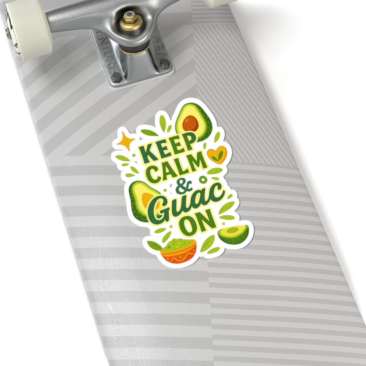 Avocado-Inspired Kiss-Cut Stickers, Fun Laptop Decor, Keep Calm & Guac On, Gift for Foodies, Avocado Lover's Delight, Humorous Stickers