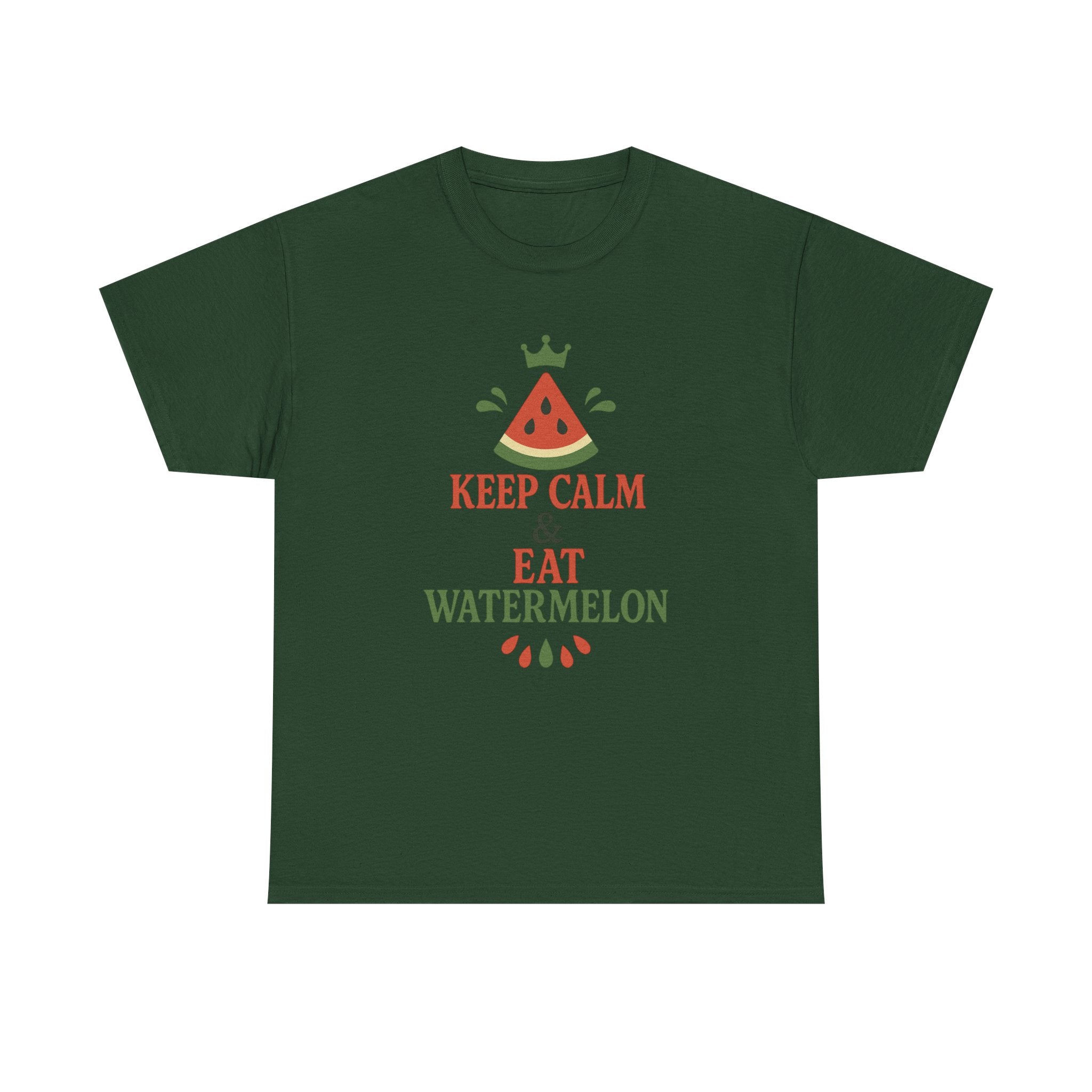 Keep Calm Watermelon Tee, Summer Shirt, Funny Graphic Tee, Relaxed Fit T-Shirt, Gifts for Food Lovers, Fun Casual Wear