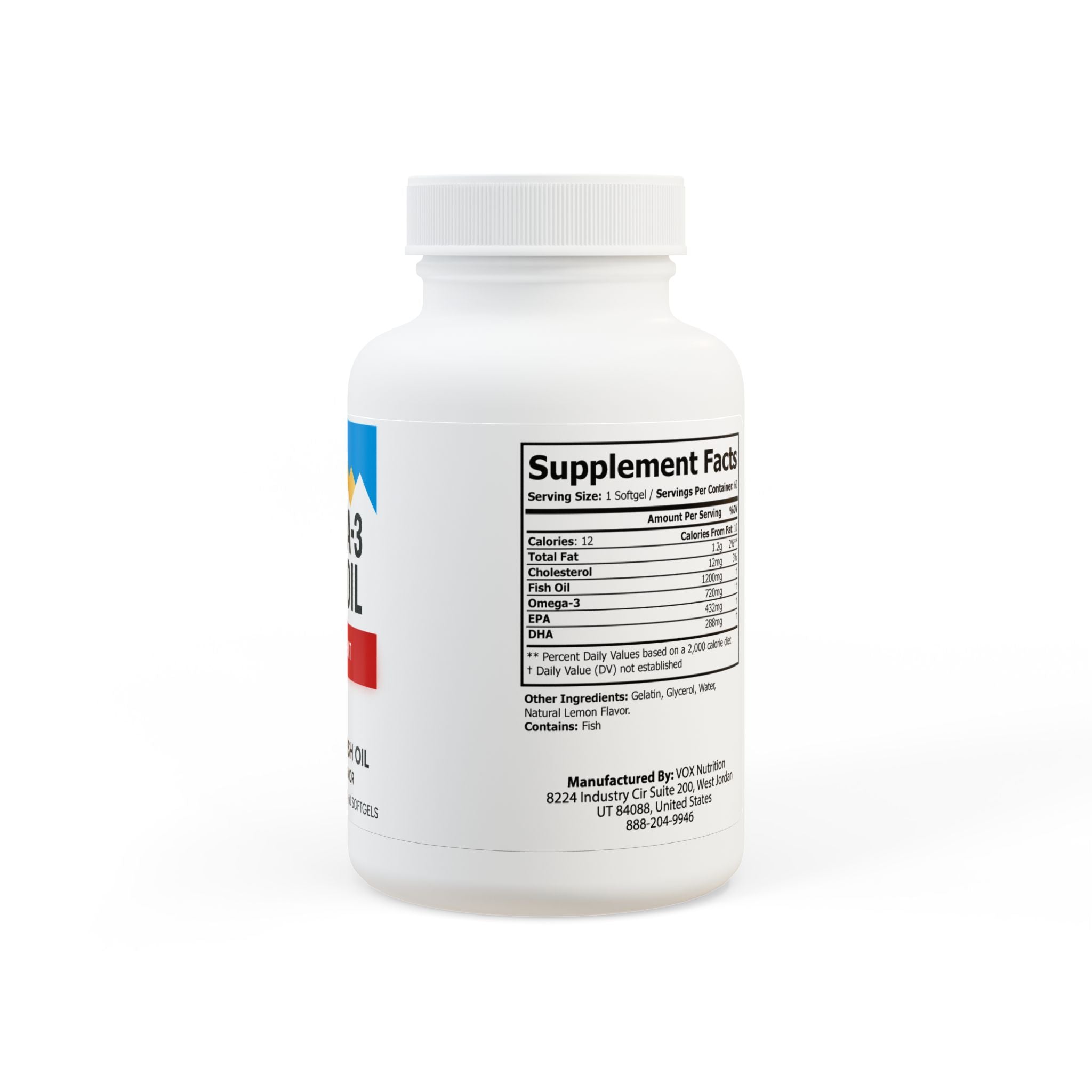 Omega 3 Fish Oil Supplement (60 Softgels)