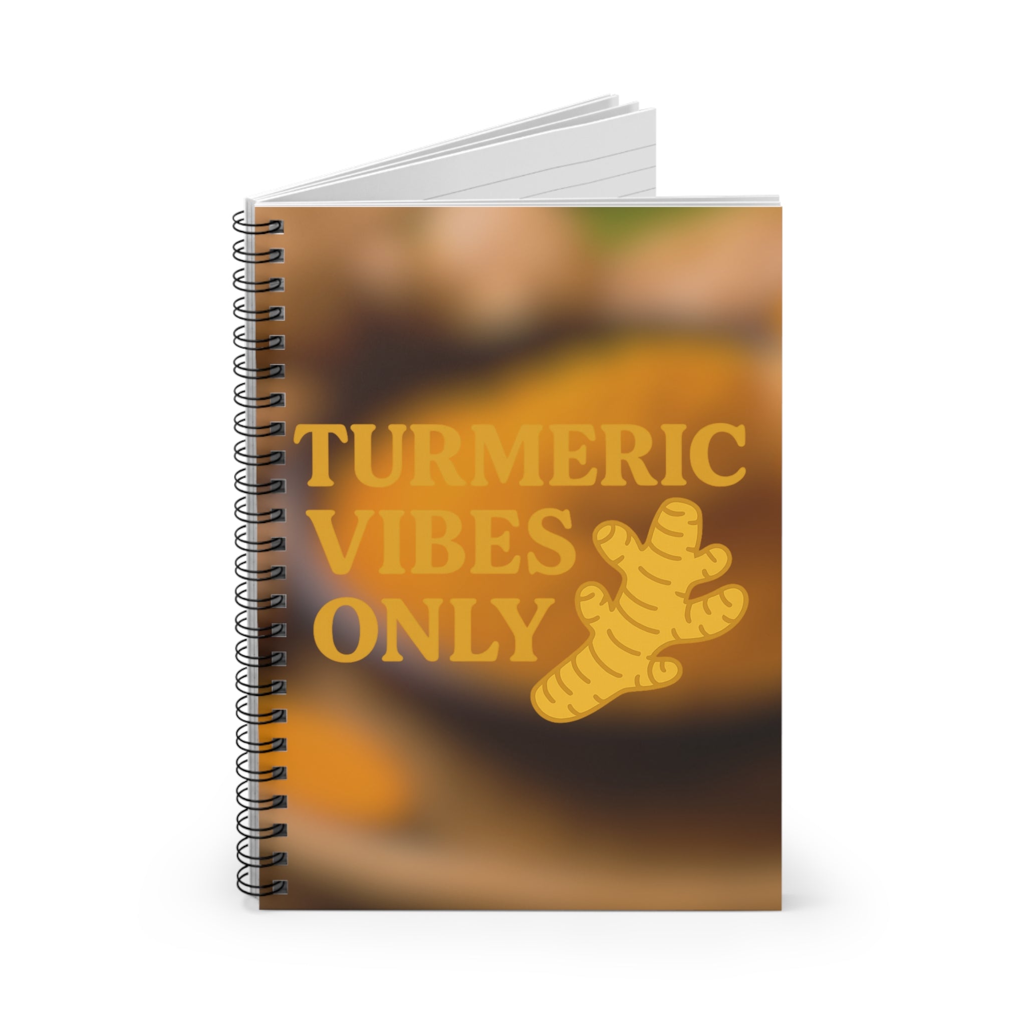 Turmeric Vibes Only Spiral Notebook - Perfect for Wellness, Gratitude, Journal, Motivation, Organic Living