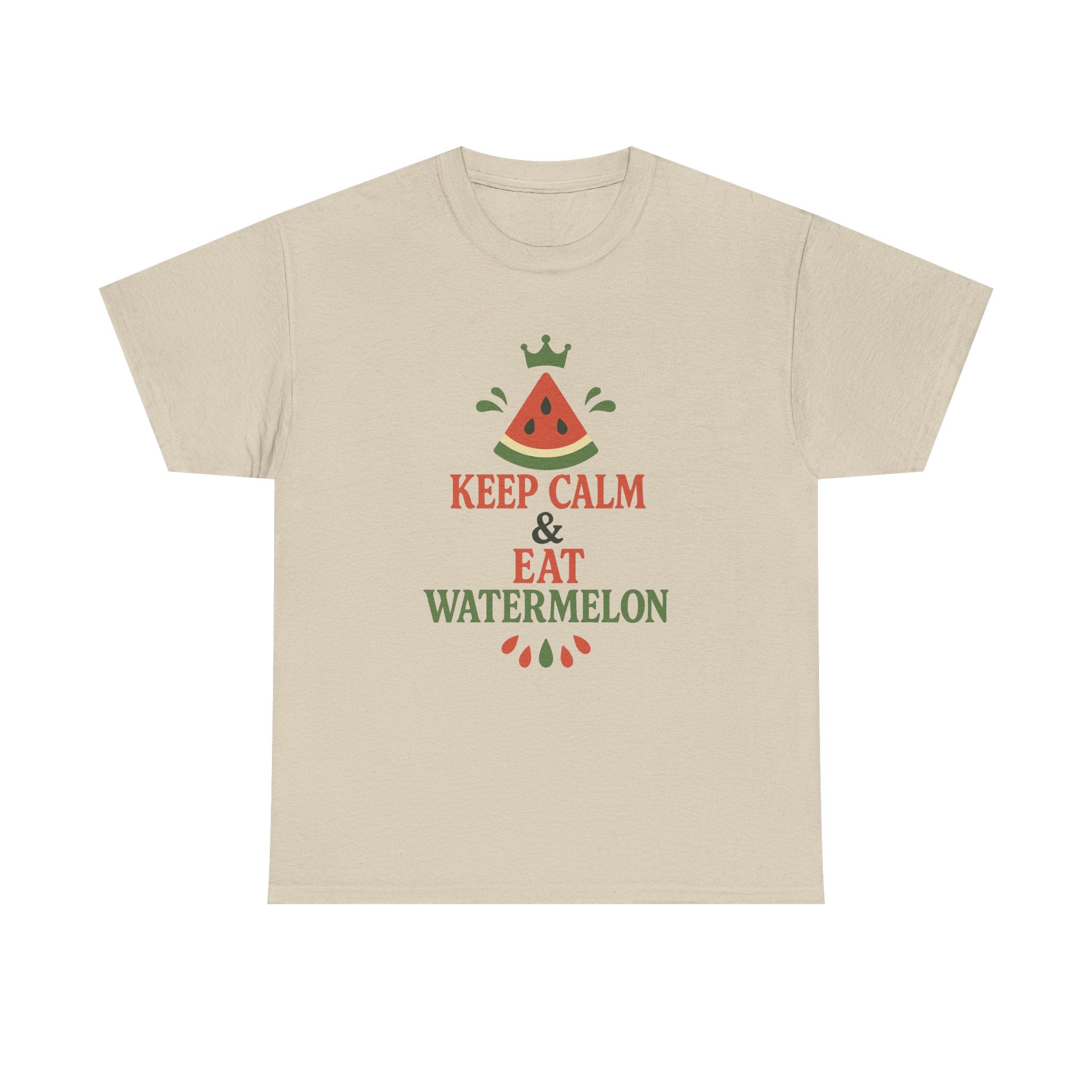 Keep Calm Watermelon Tee, Summer Shirt, Funny Graphic Tee, Relaxed Fit T-Shirt, Gifts for Food Lovers, Fun Casual Wear