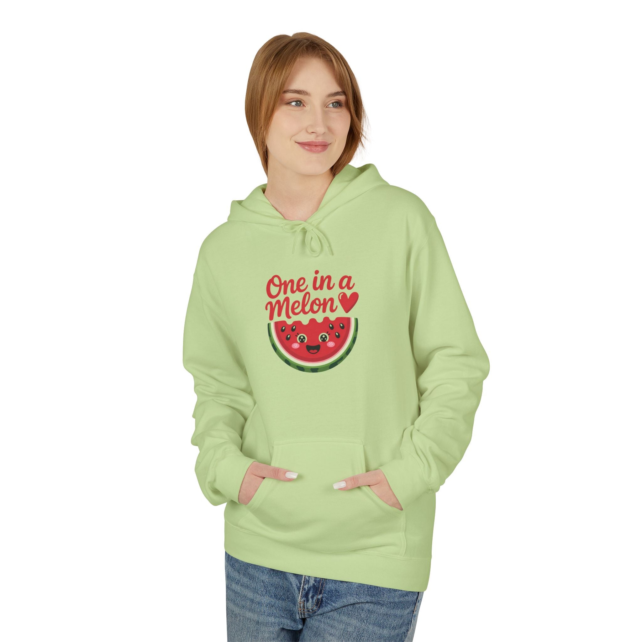 Cute Watermelon Hoodie – "One in a Melon" Unisex Midweight Fleece