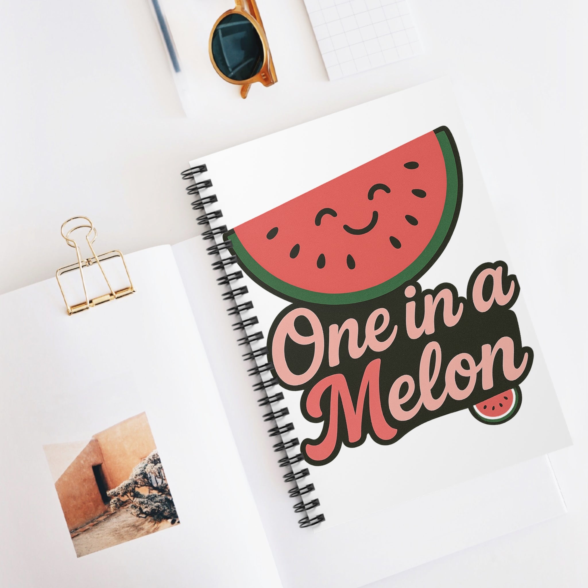 Cute Watermelon Spiral Notebook - 'One in a Melon'