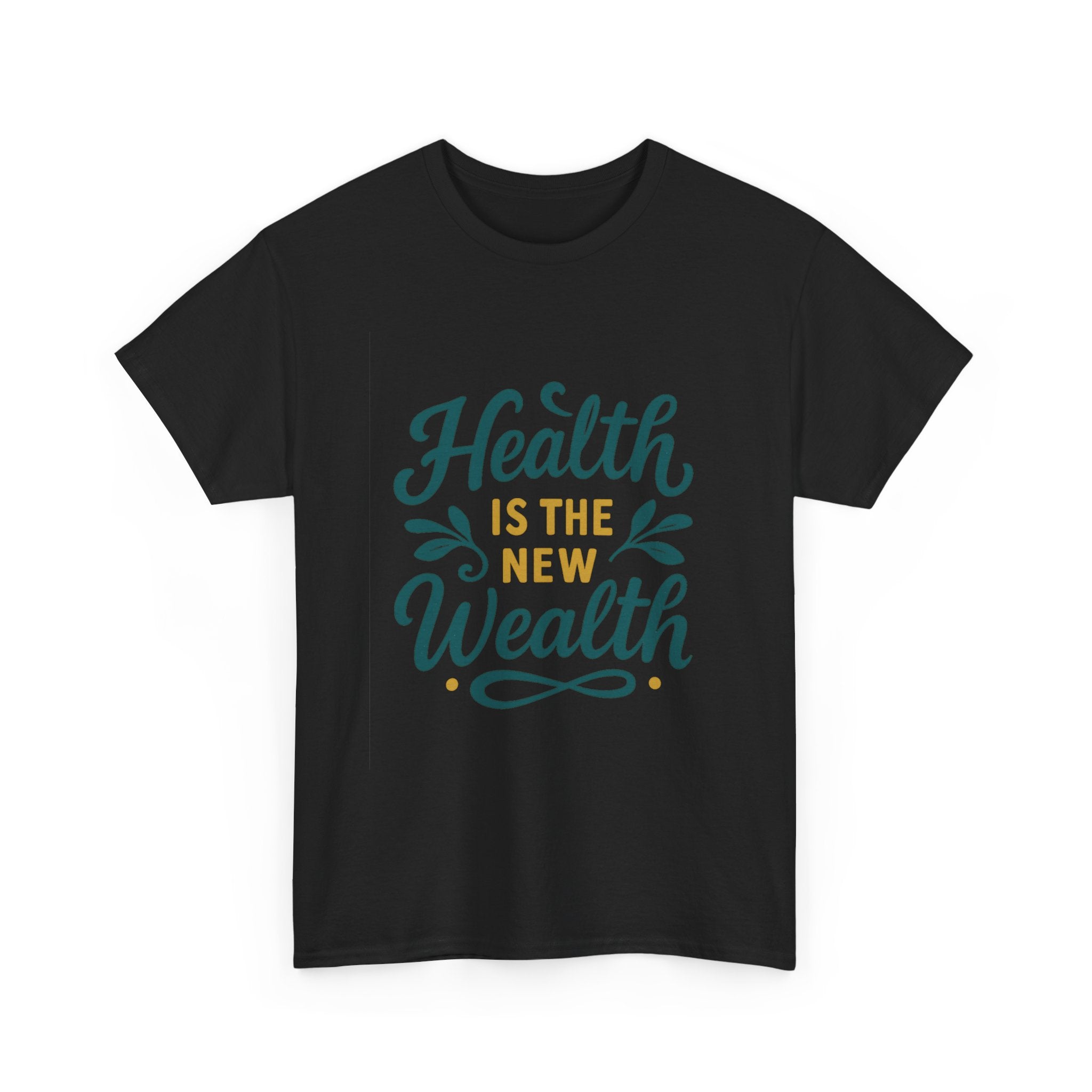 Health is the New Wealth Unisex Heavy Cotton Tee, Motivational T-Shirt, Wellness Gift, Inspirational Apparel, Casual Wear