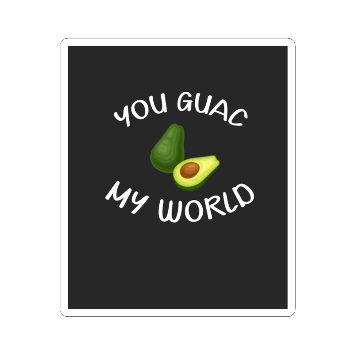 Avocado Kiss-Cut Stickers, Funny Avocado Art, Cute Sticker for Laptop, Gift for Food Lovers, Kitchen Decor, Humor Stickers