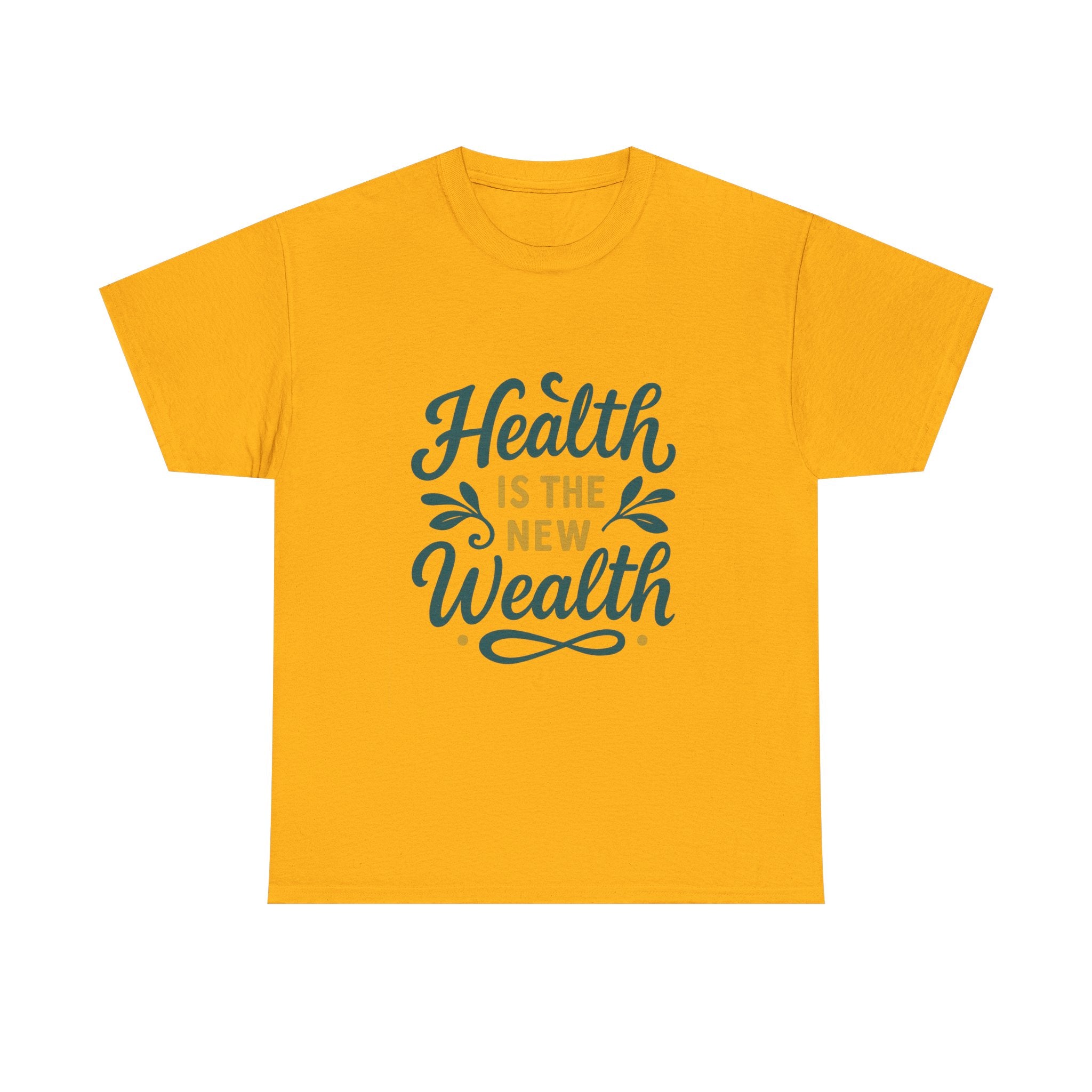 Health is the New Wealth Unisex Heavy Cotton Tee, Motivational Shirt, Wellness Apparel, Gift for Health Enthusiasts, Casual Wear